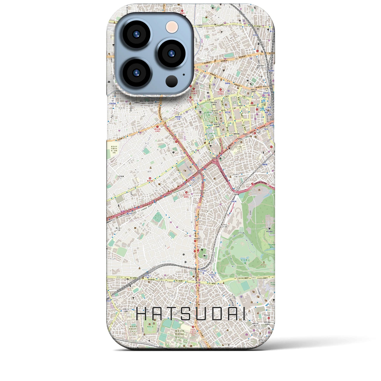 【初台(東京都)】地図柄iPhoneケース(バックカバータイプ)