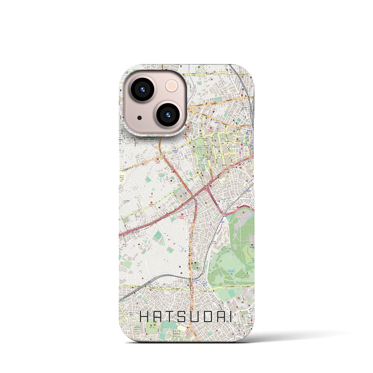 【初台(東京都)】地図柄iPhoneケース(バックカバータイプ)