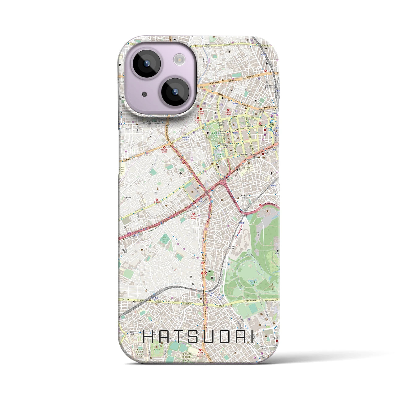 【初台(東京都)】地図柄iPhoneケース(バックカバータイプ)