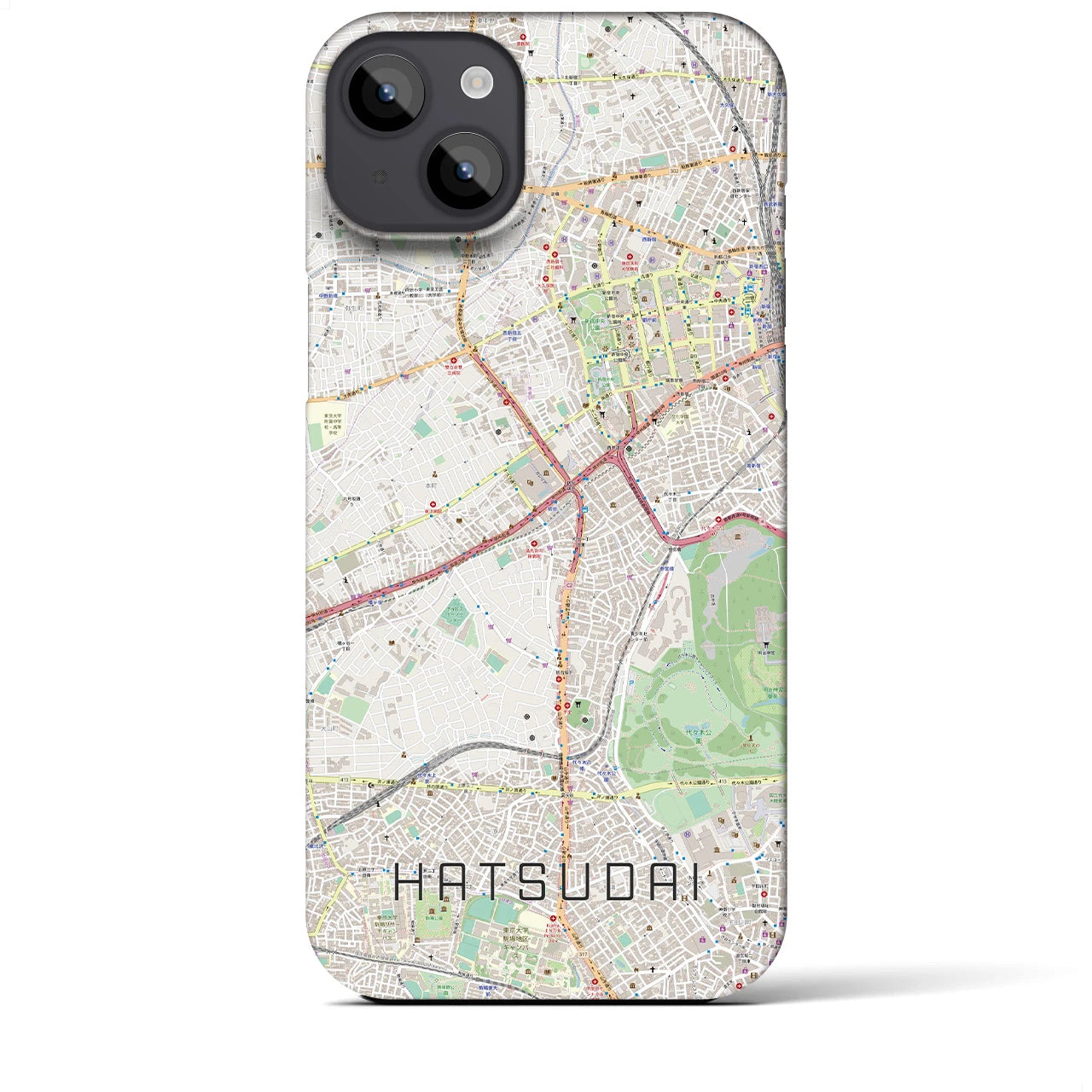 【初台(東京都)】地図柄iPhoneケース(バックカバータイプ)