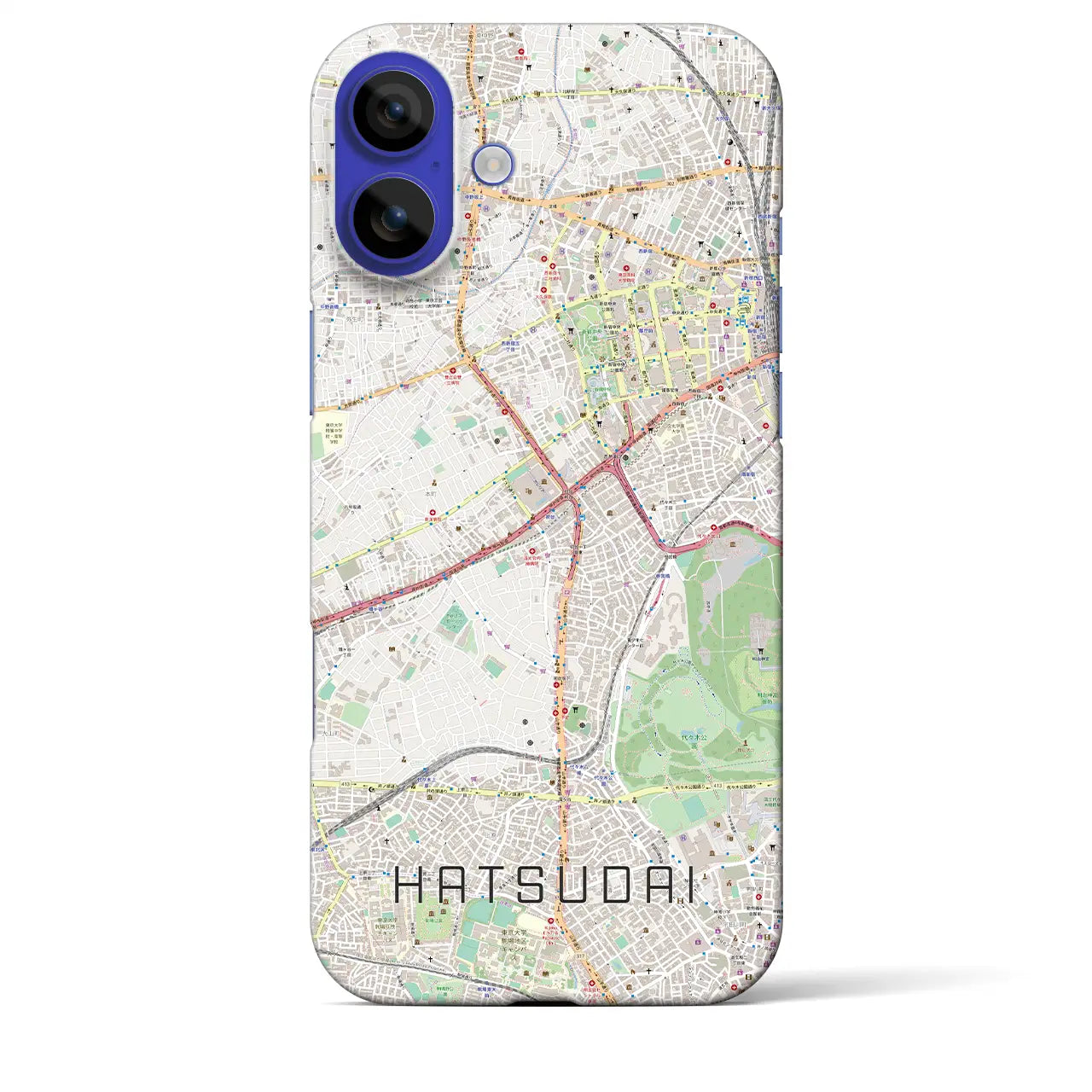 【初台(東京都)】地図柄iPhoneケース(バックカバータイプ)ナチュラル・iPhone 16 Pro Max 用