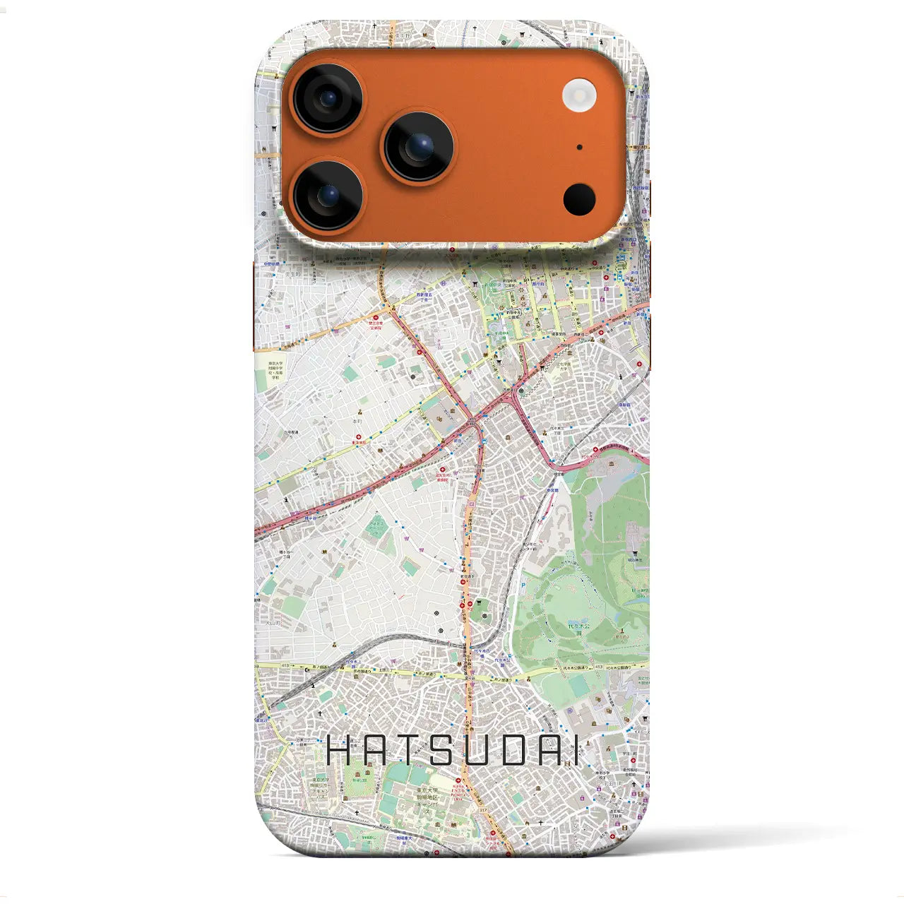 【初台(東京都)】地図柄iPhoneケース(バックカバータイプ)ブラック・iPhone 17 Pro Max 用