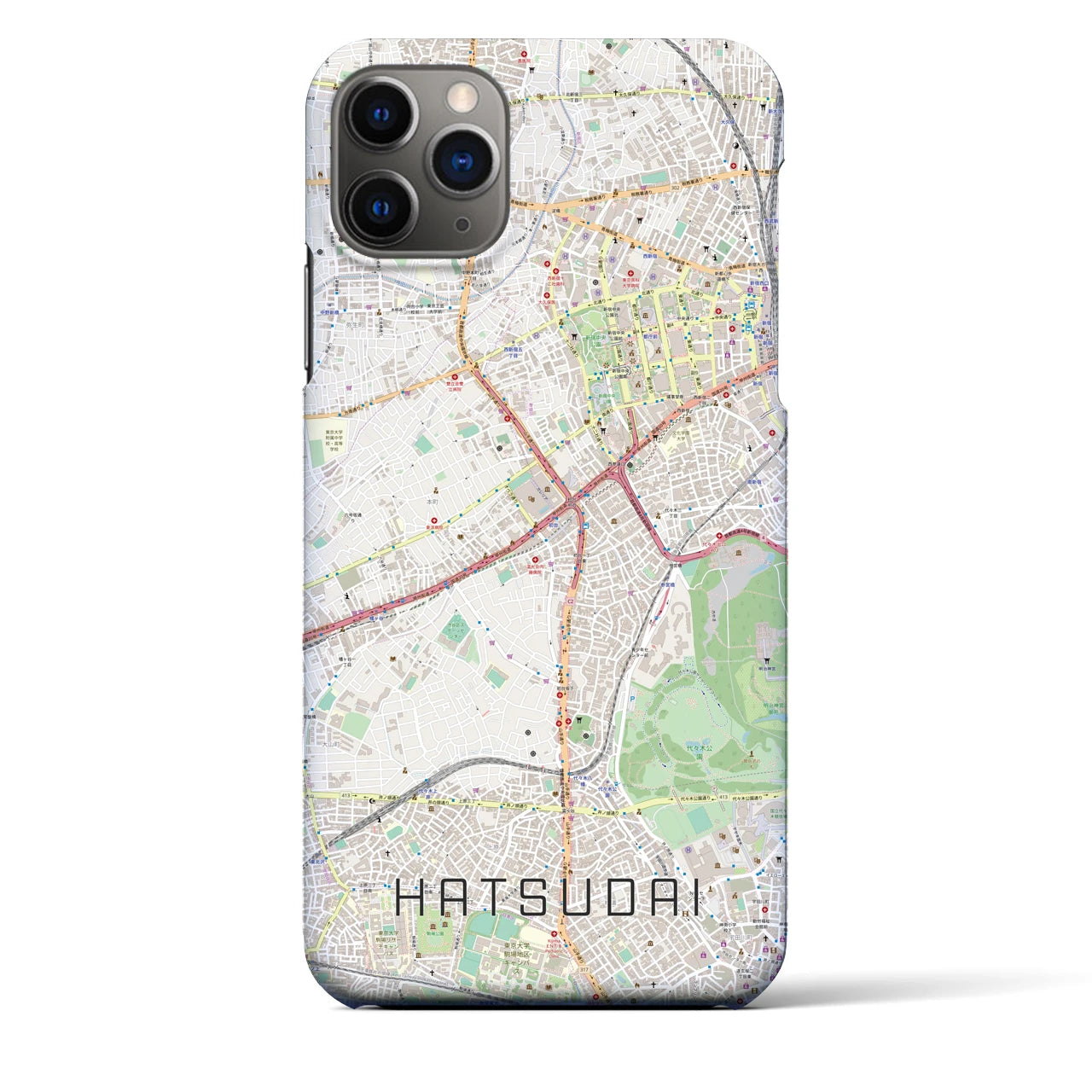【初台(東京都)】地図柄iPhoneケース(バックカバータイプ)
