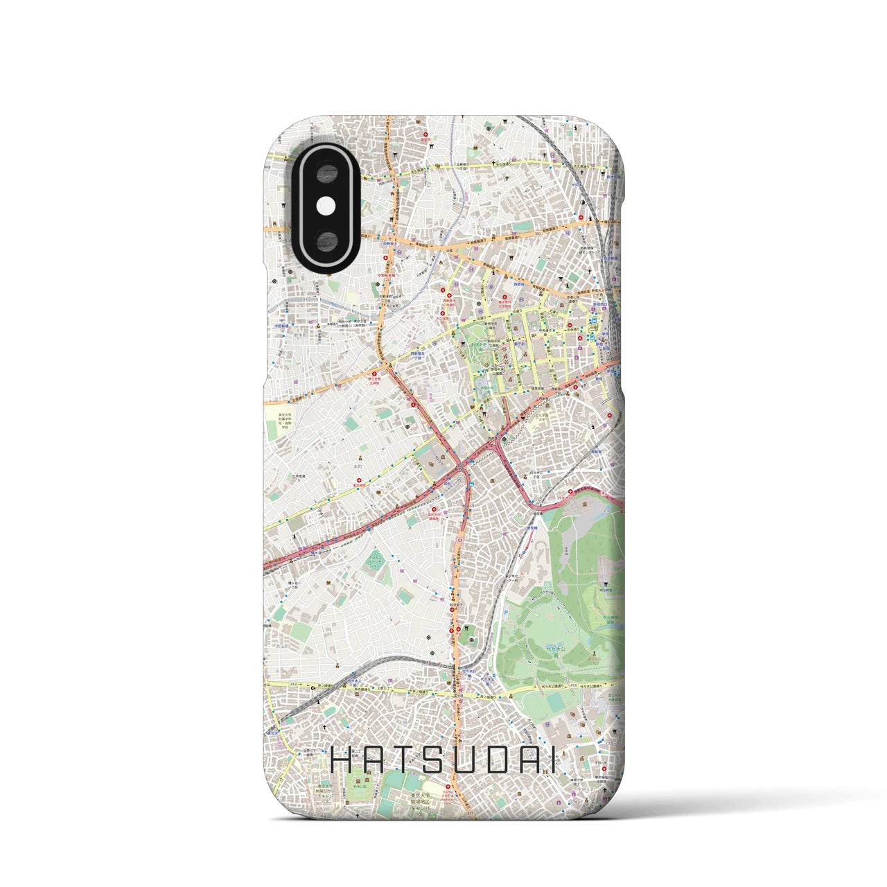 【初台(東京都)】地図柄iPhoneケース(バックカバータイプ)