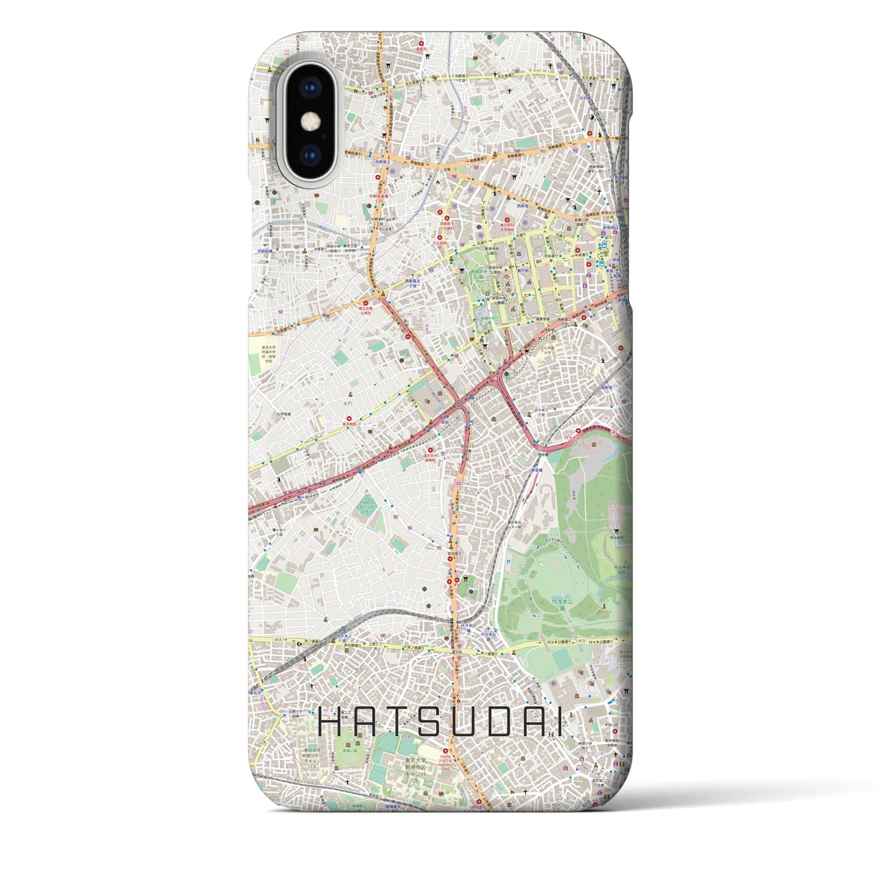 【初台(東京都)】地図柄iPhoneケース(バックカバータイプ)