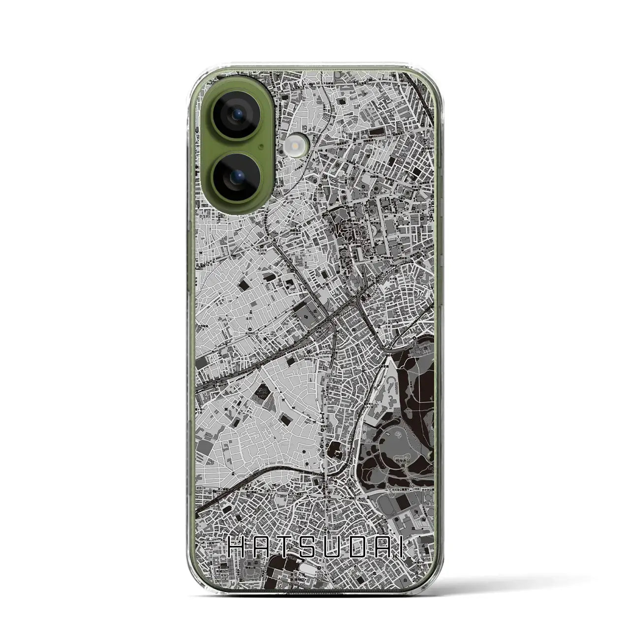 【初台(東京都)】地図柄iPhoneケース(クリアタイプ)モノトーン・iPhone 17 Pro Max 用