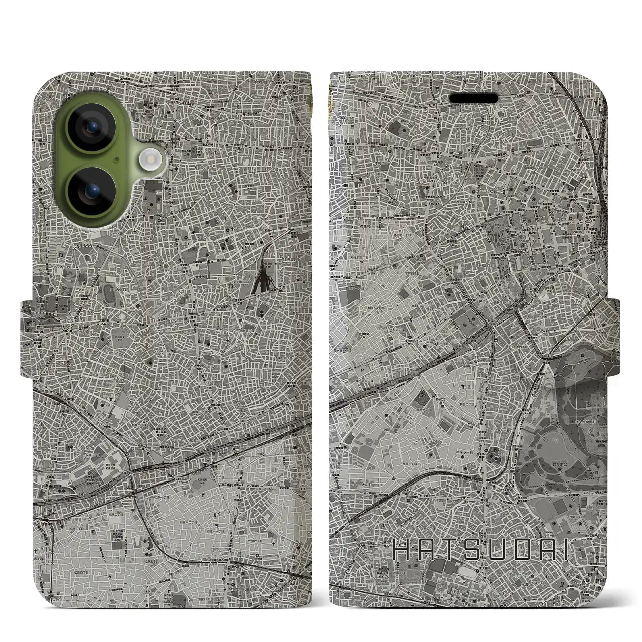 【初台(東京都)】地図柄iPhoneケース(手帳タイプ)