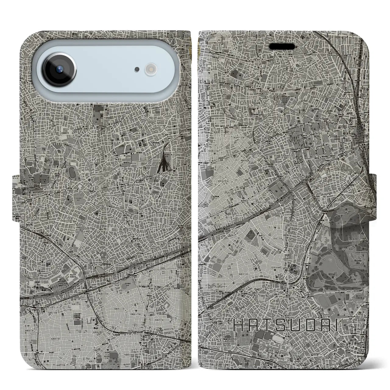 【初台(東京都)】地図柄iPhoneケース(手帳タイプ)