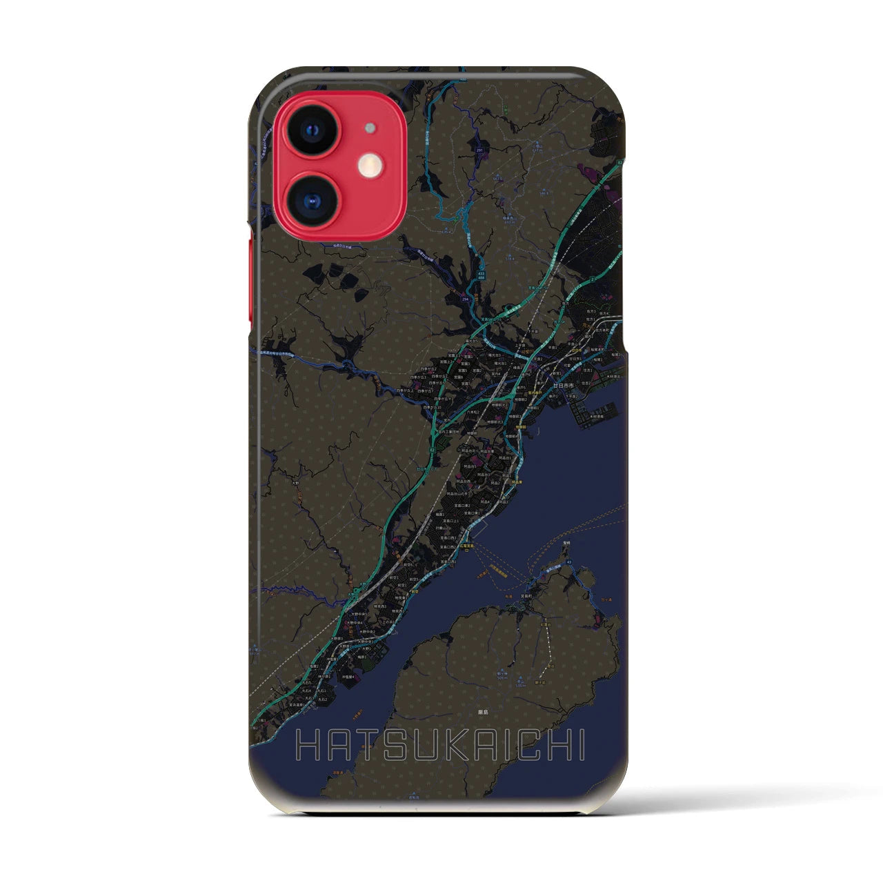 【廿日市(広島県)】地図柄iPhoneケース(バックカバータイプ)