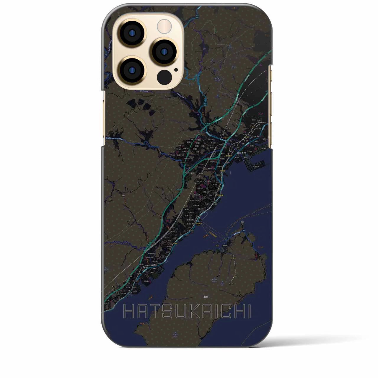 【廿日市(広島県)】地図柄iPhoneケース(バックカバータイプ)