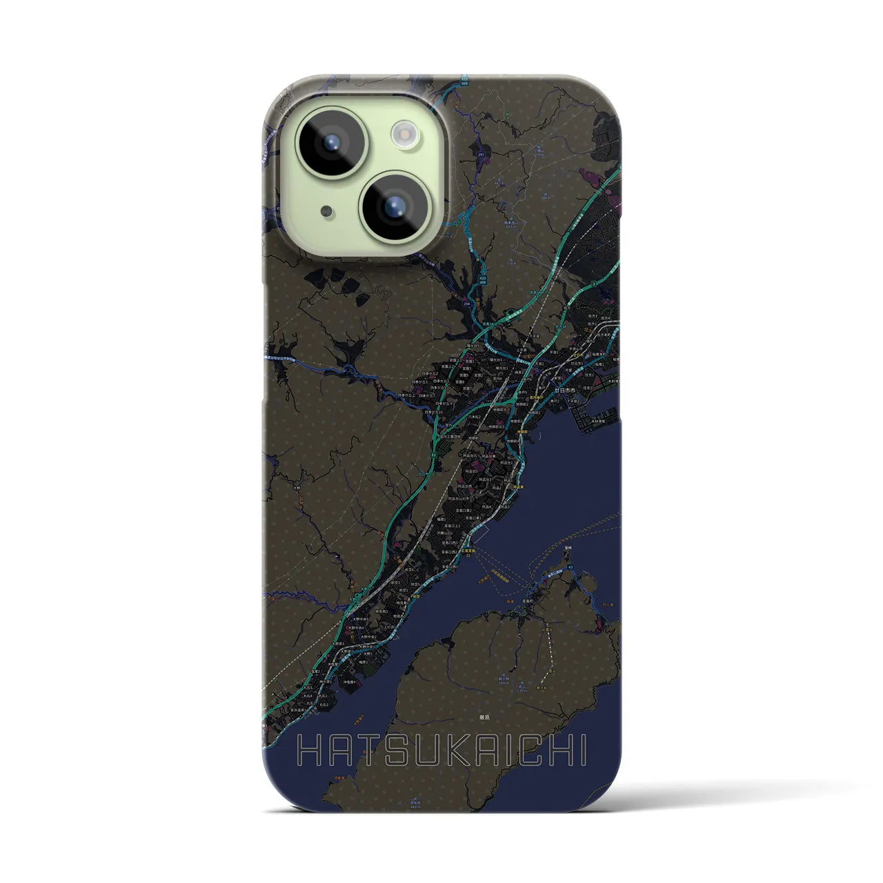 【廿日市(広島県)】地図柄iPhoneケース(バックカバータイプ)
