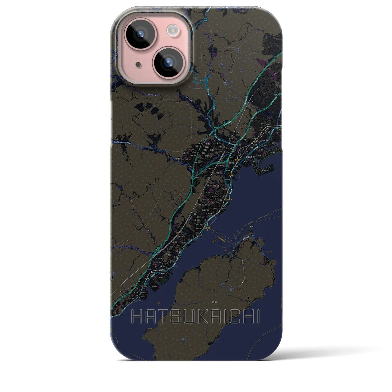 【廿日市(広島県)】地図柄iPhoneケース(バックカバータイプ)