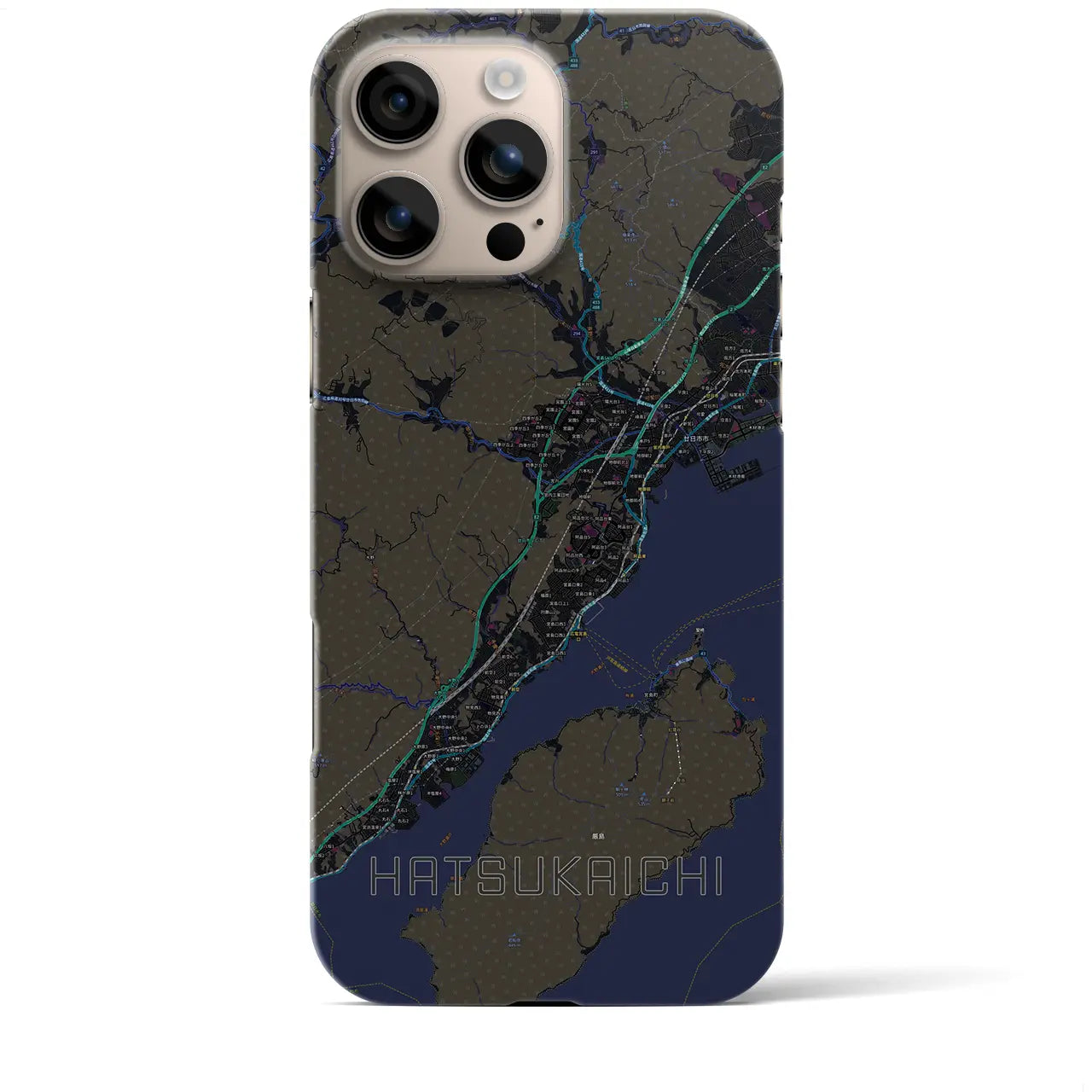 【廿日市(広島県)】地図柄iPhoneケース(バックカバータイプ)