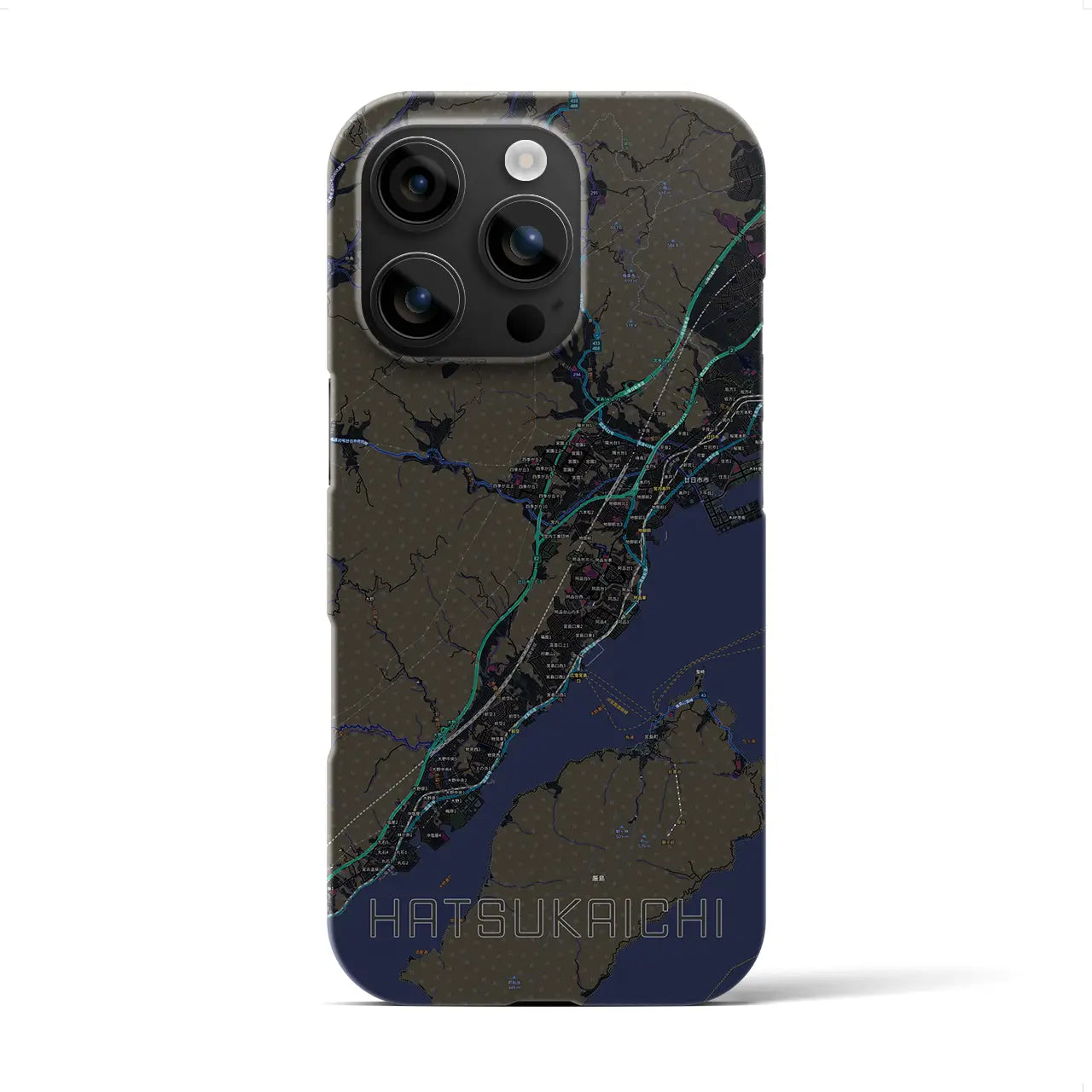 【廿日市(広島県)】地図柄iPhoneケース(バックカバータイプ)