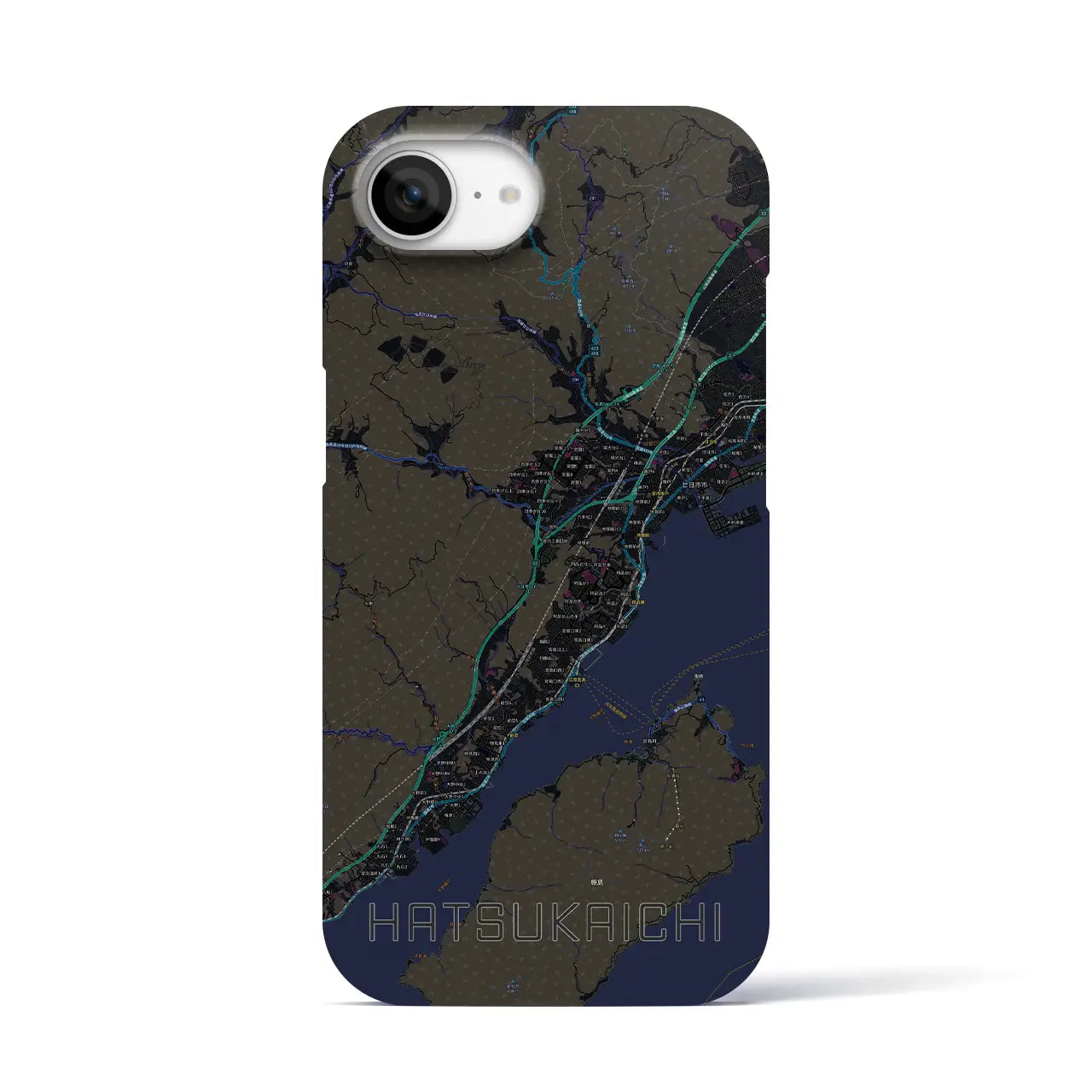 【廿日市(広島県)】地図柄iPhoneケース(バックカバータイプ)