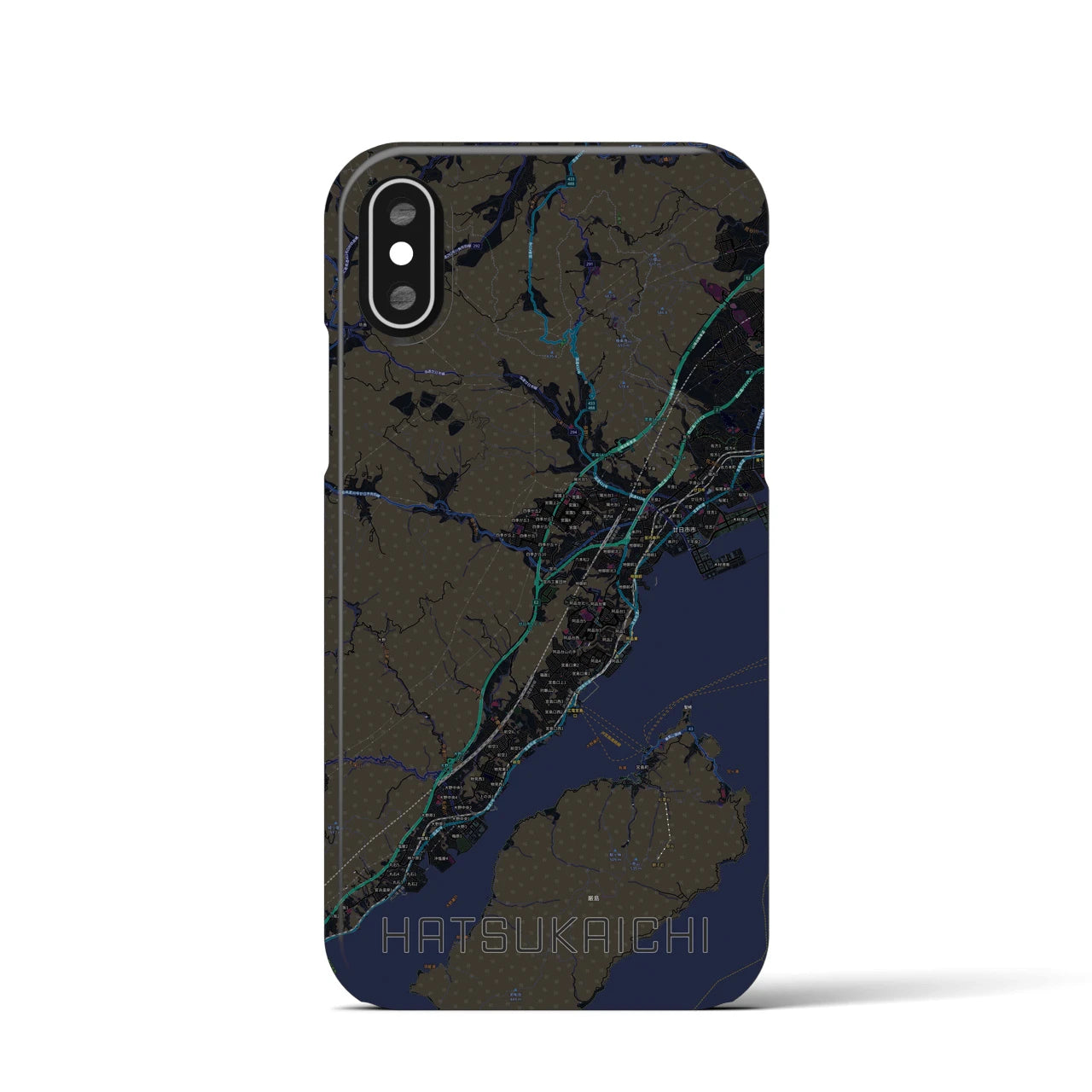 【廿日市(広島県)】地図柄iPhoneケース(バックカバータイプ)