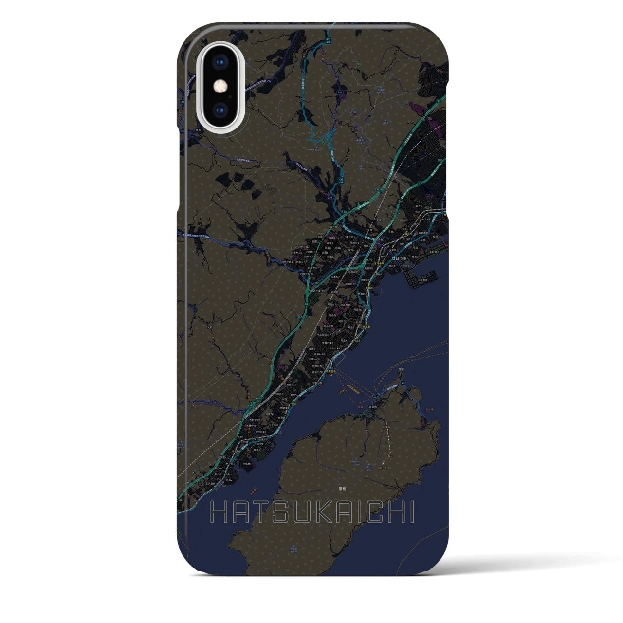 【廿日市(広島県)】地図柄iPhoneケース(バックカバータイプ)