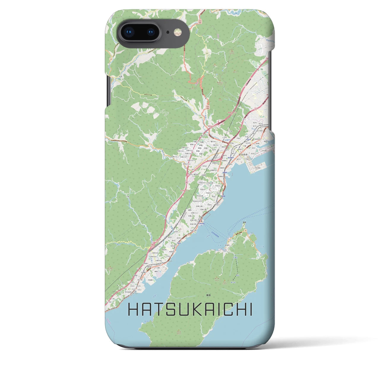 【廿日市(広島県)】地図柄iPhoneケース(バックカバータイプ)