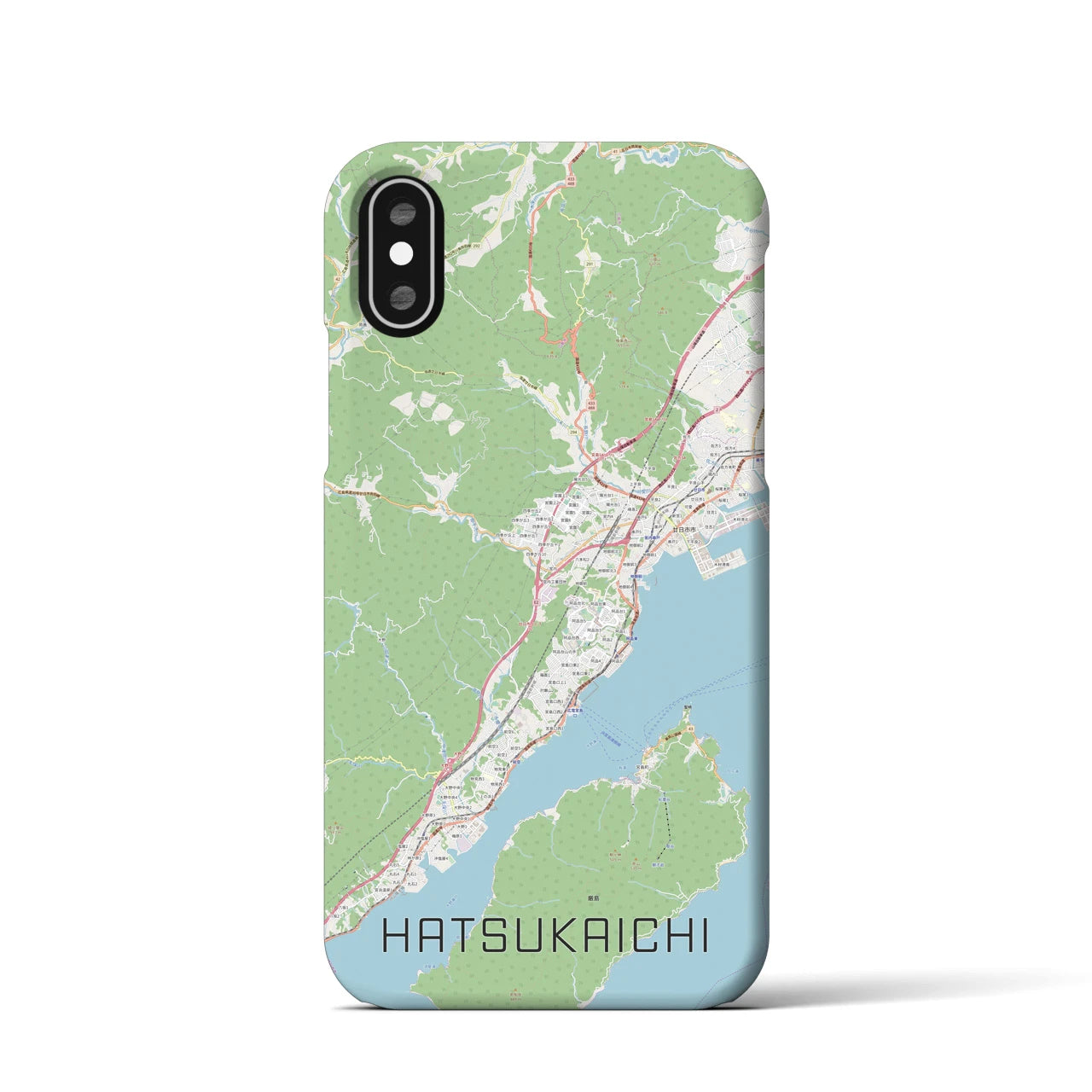 【廿日市(広島県)】地図柄iPhoneケース(バックカバータイプ)