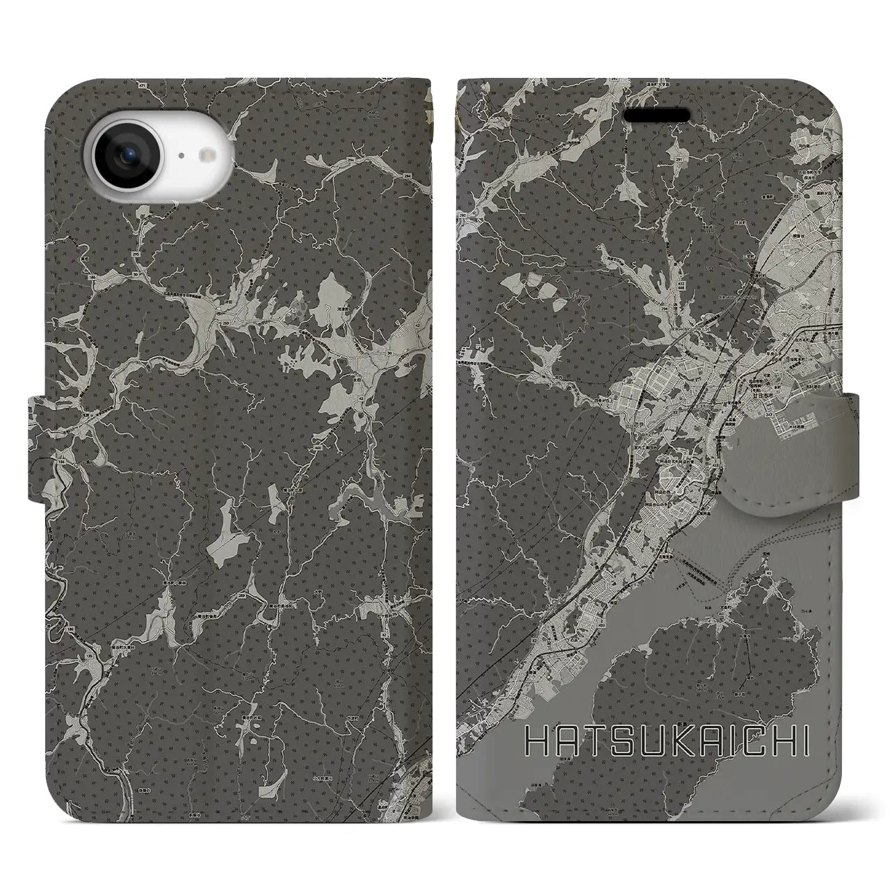 【廿日市(広島県)】地図柄iPhoneケース(手帳タイプ)