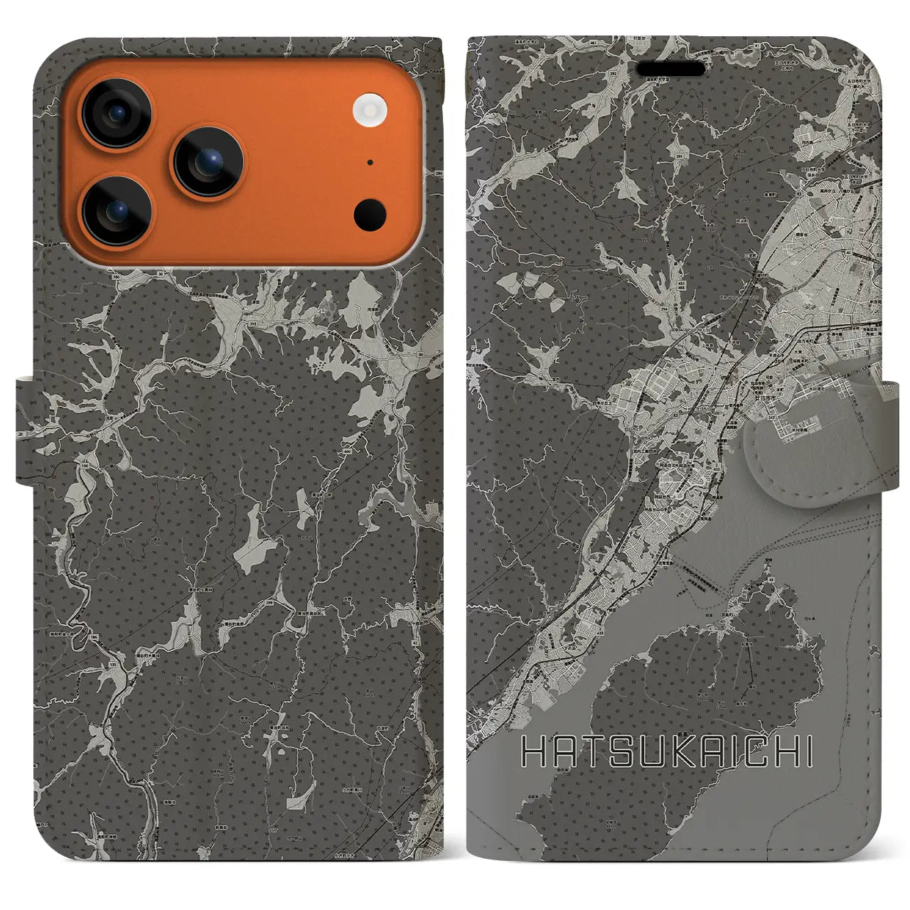 【廿日市(広島県)】地図柄iPhoneケース(手帳タイプ)