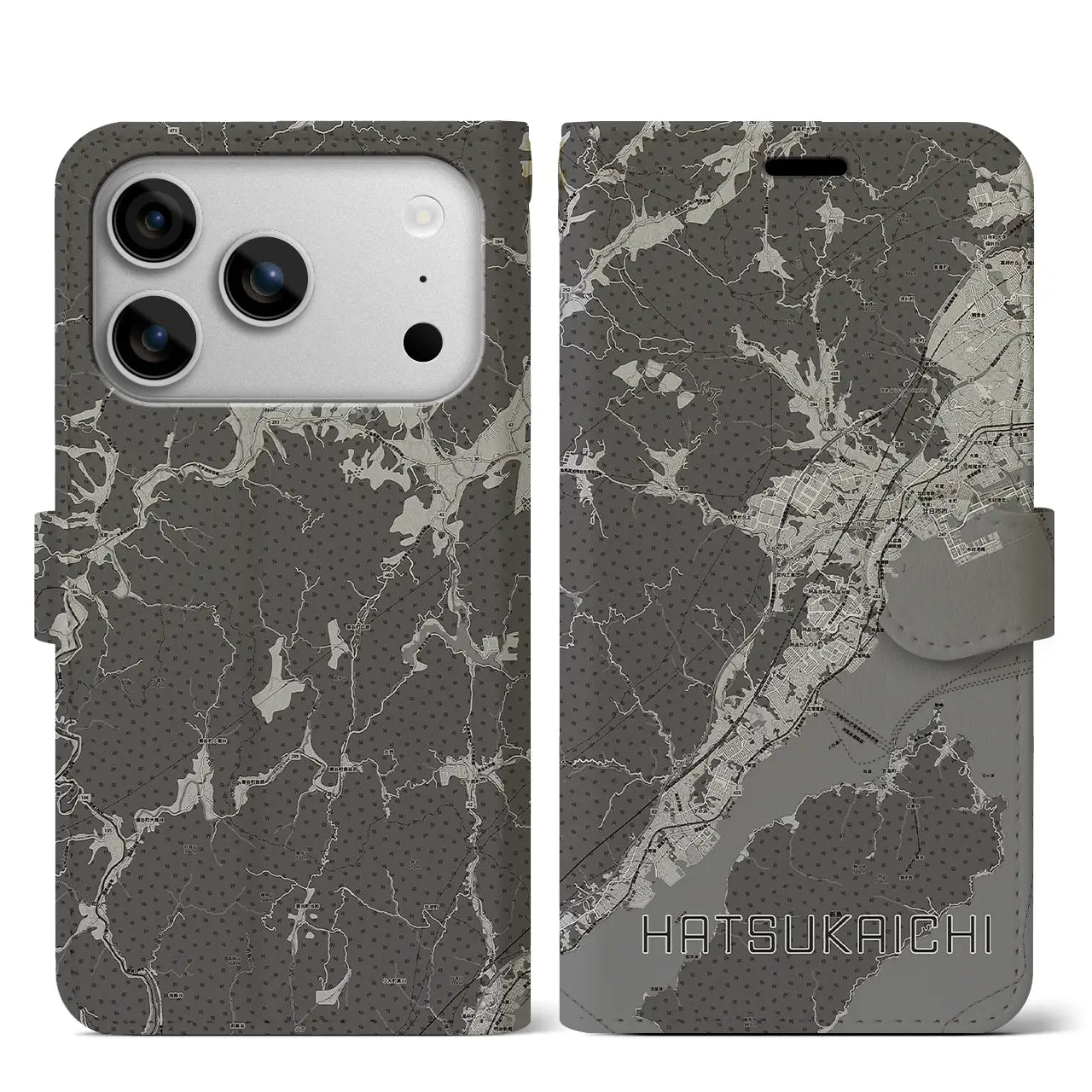 【廿日市(広島県)】地図柄iPhoneケース(手帳タイプ)