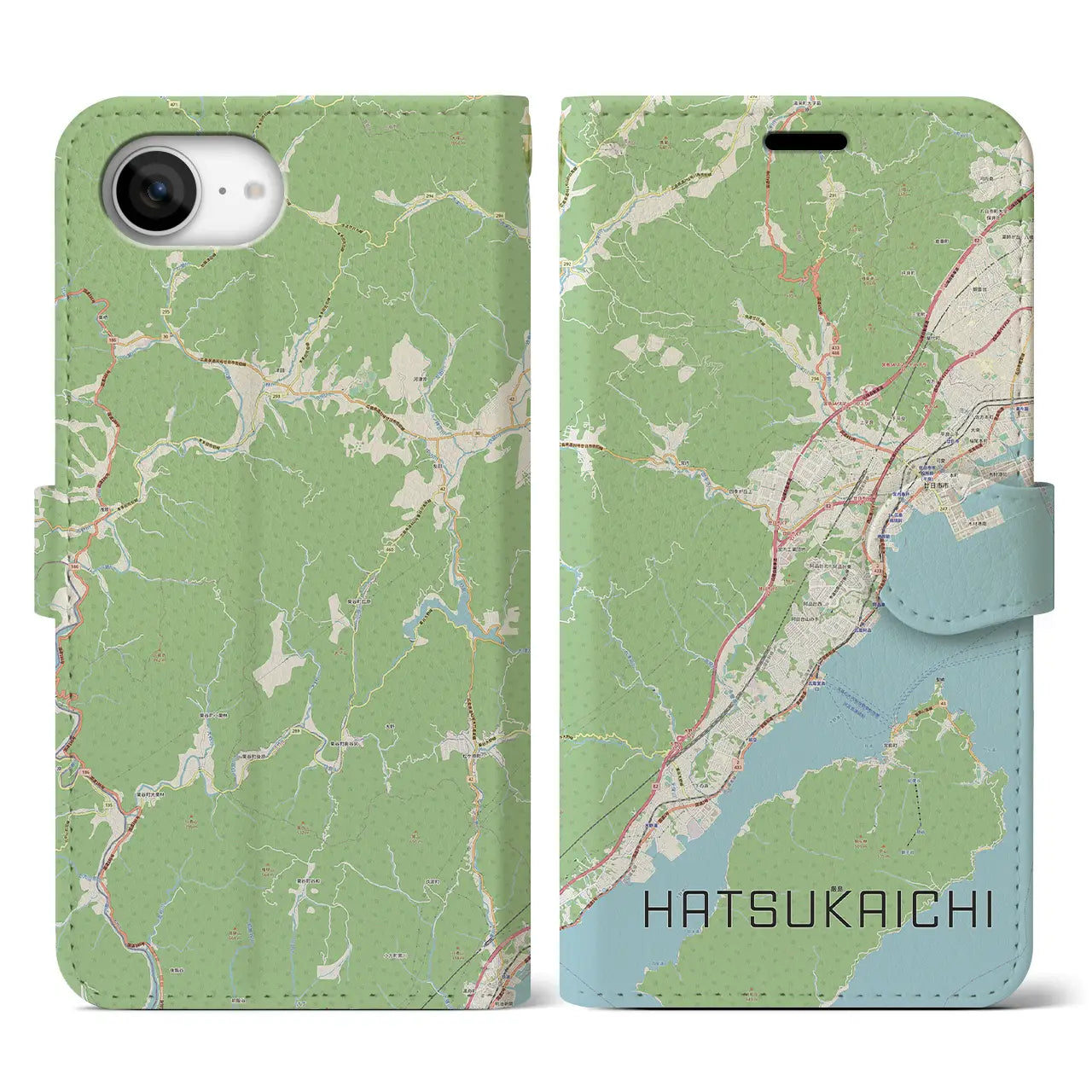 【廿日市(広島県)】地図柄iPhoneケース(手帳タイプ)