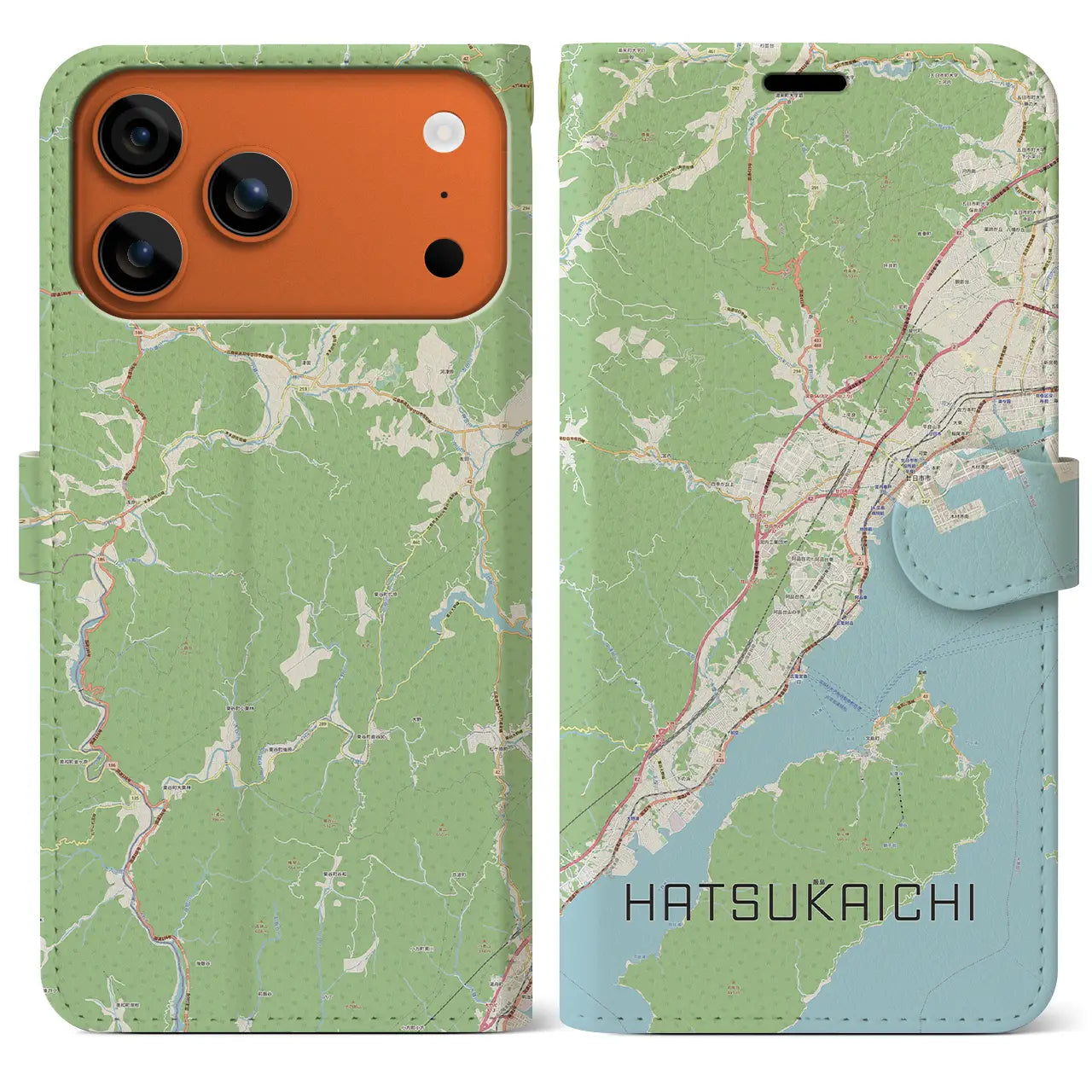 【廿日市(広島県)】地図柄iPhoneケース(手帳タイプ)