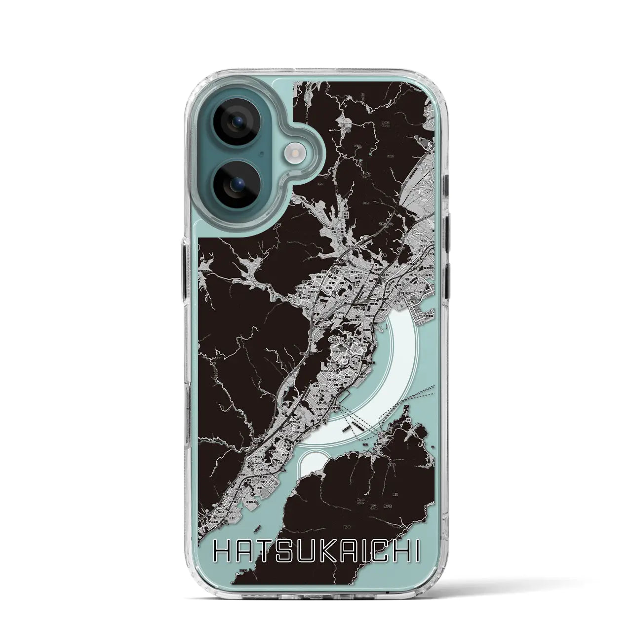 【廿日市(広島県)】地図柄iPhoneケース(MagSafeタイプ)モノトーン・iPhone 16 Pro 用