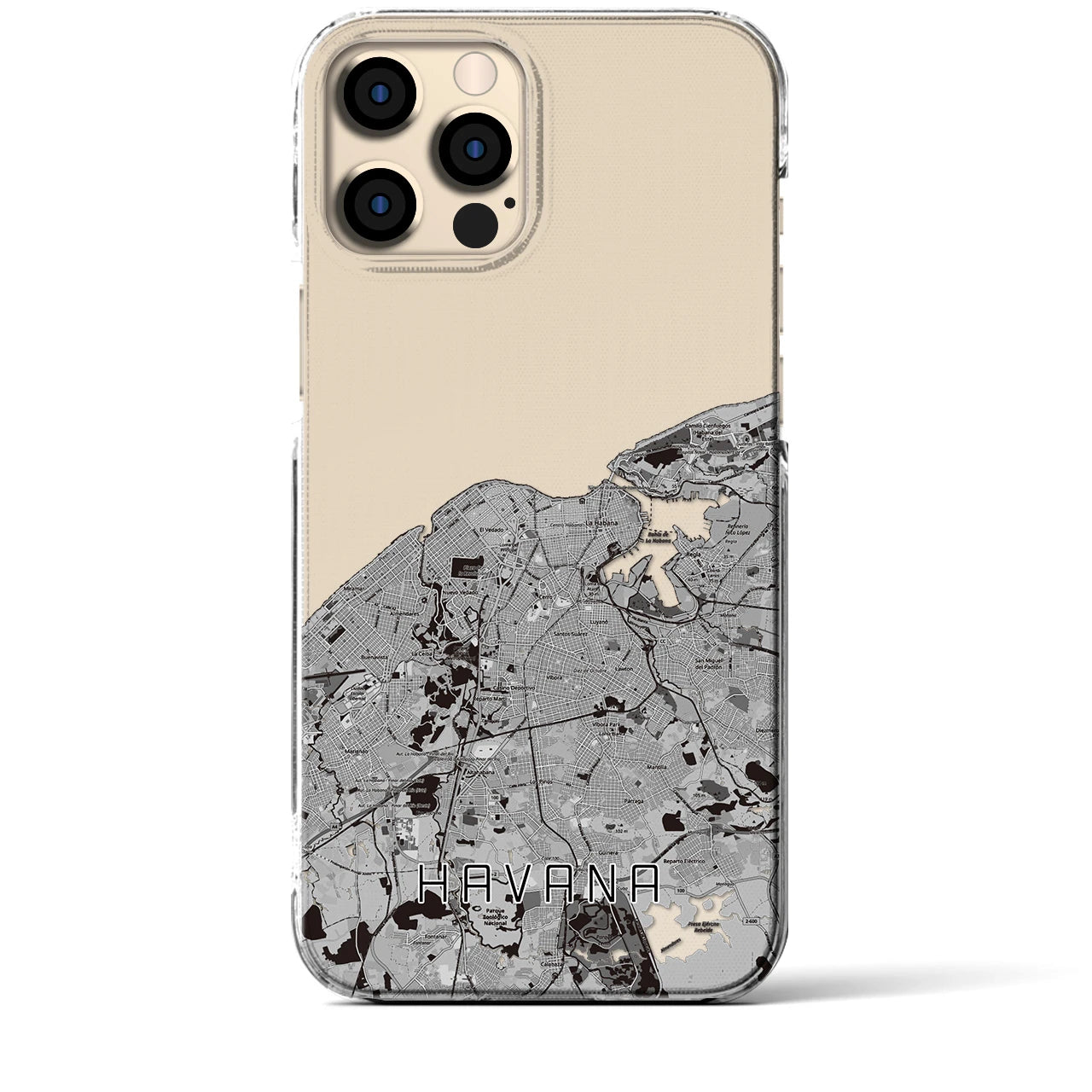 【ハバナ(キューバ)】地図柄iPhoneケース(クリアタイプ)