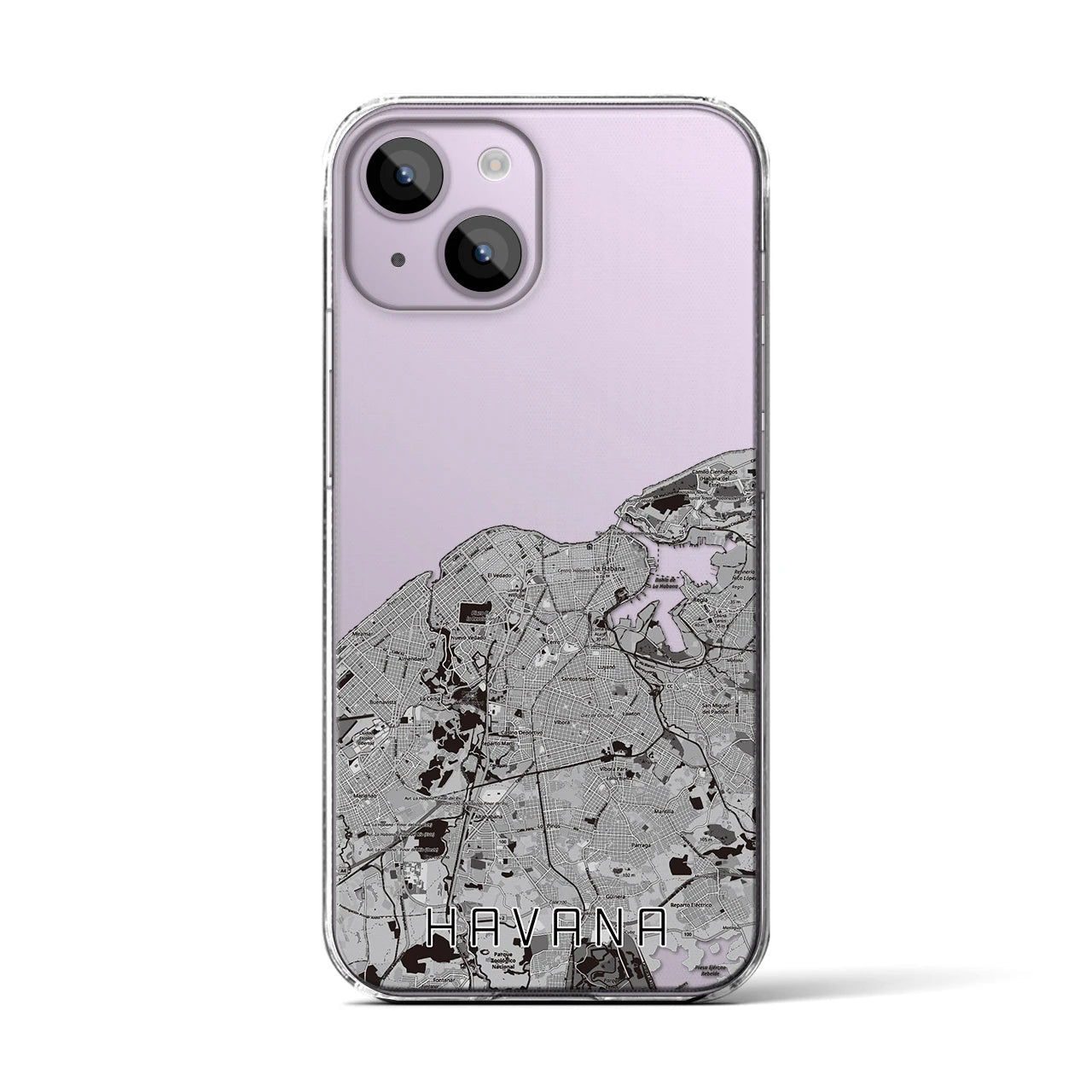 【ハバナ(キューバ)】地図柄iPhoneケース(クリアタイプ)