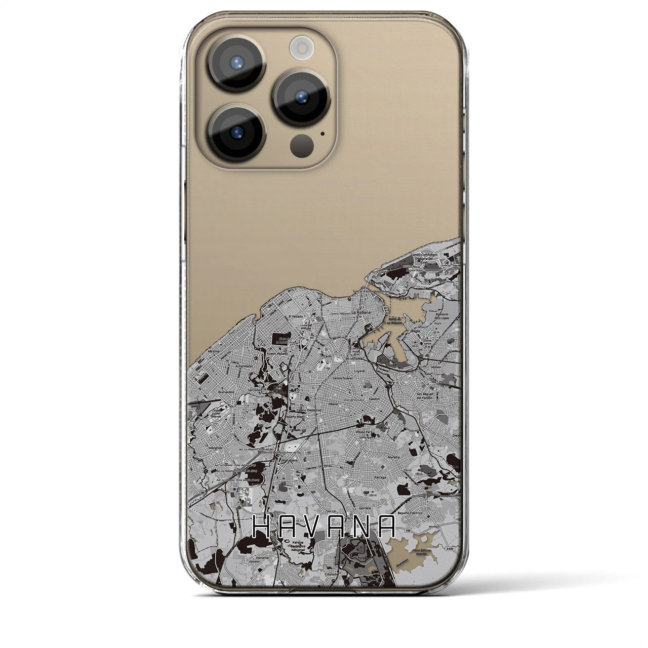 【ハバナ(キューバ)】地図柄iPhoneケース(クリアタイプ)