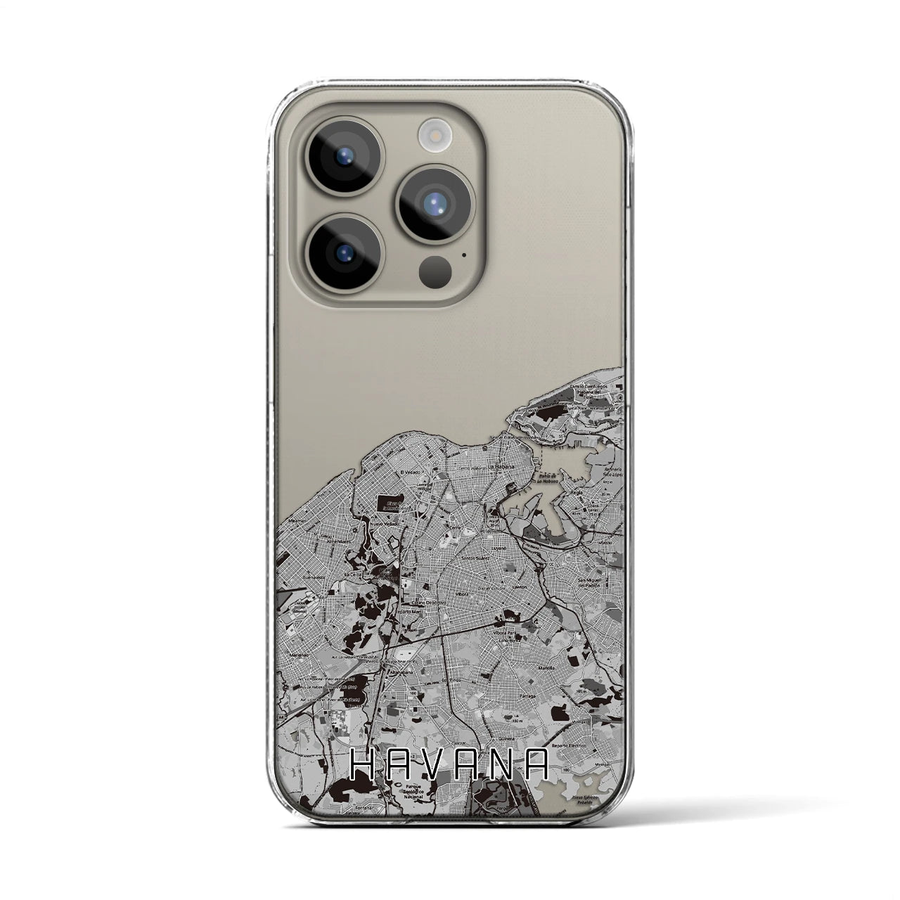 【ハバナ(キューバ)】地図柄iPhoneケース(クリアタイプ)
