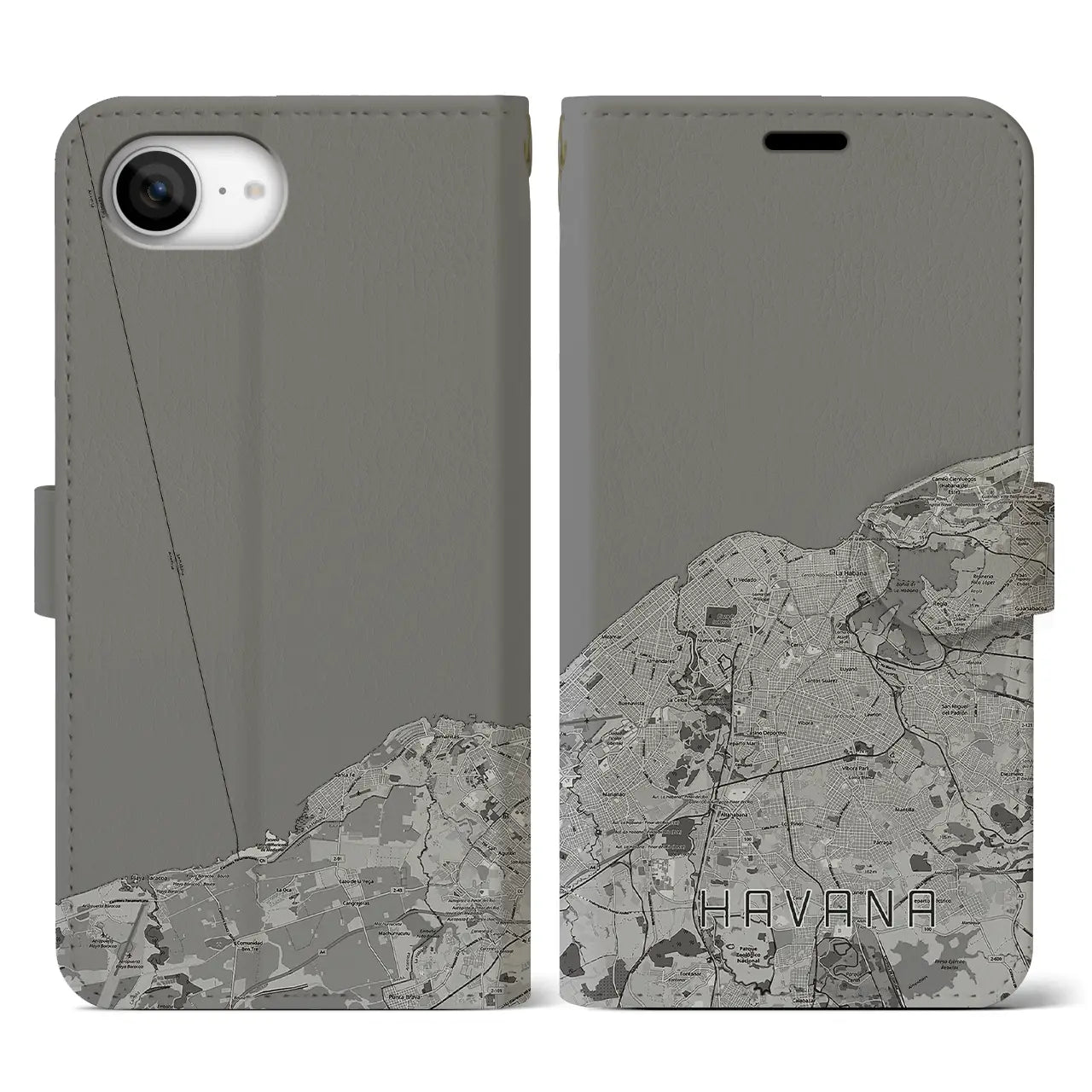 【ハバナ(キューバ)】地図柄iPhoneケース(手帳タイプ)