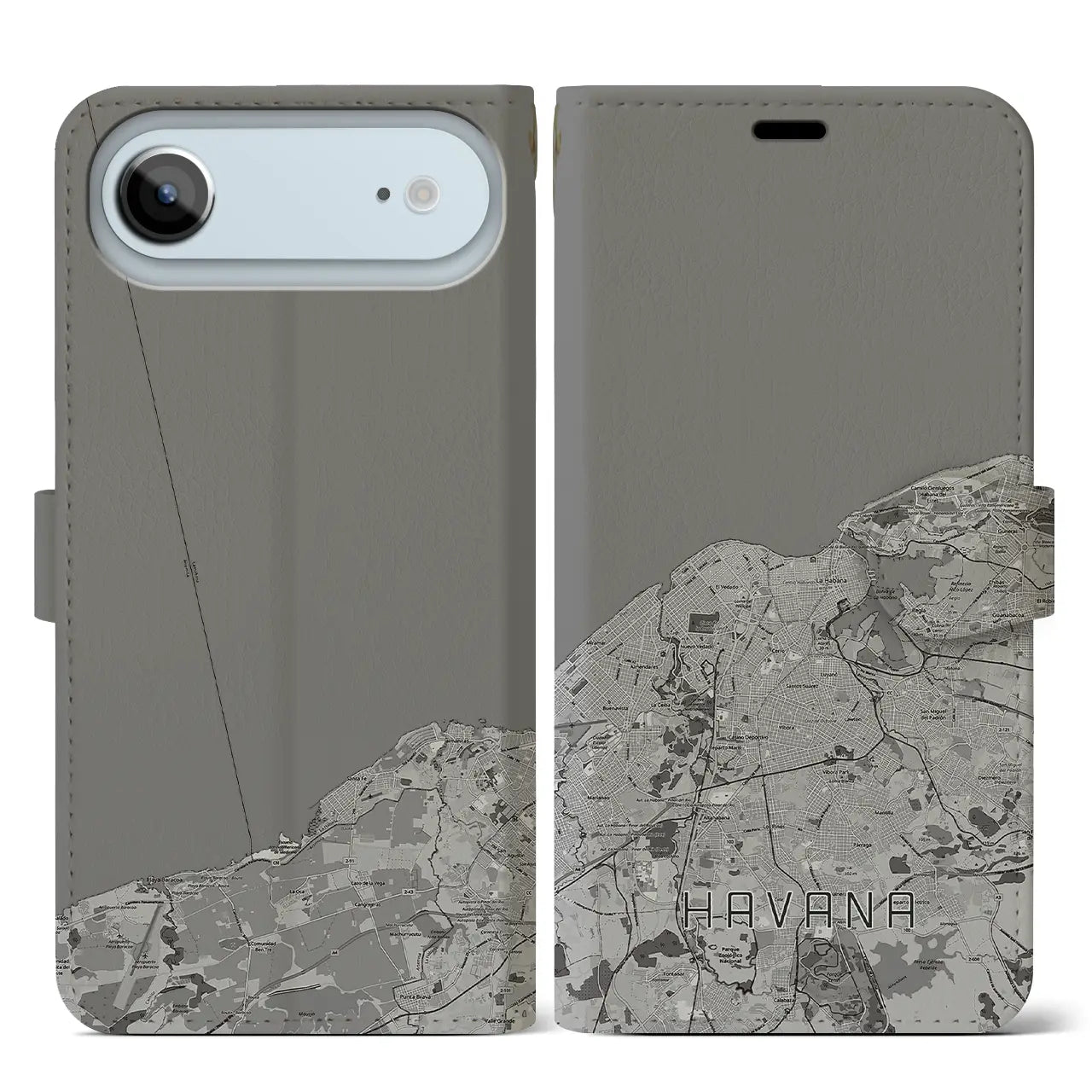 【ハバナ(キューバ)】地図柄iPhoneケース(手帳タイプ)