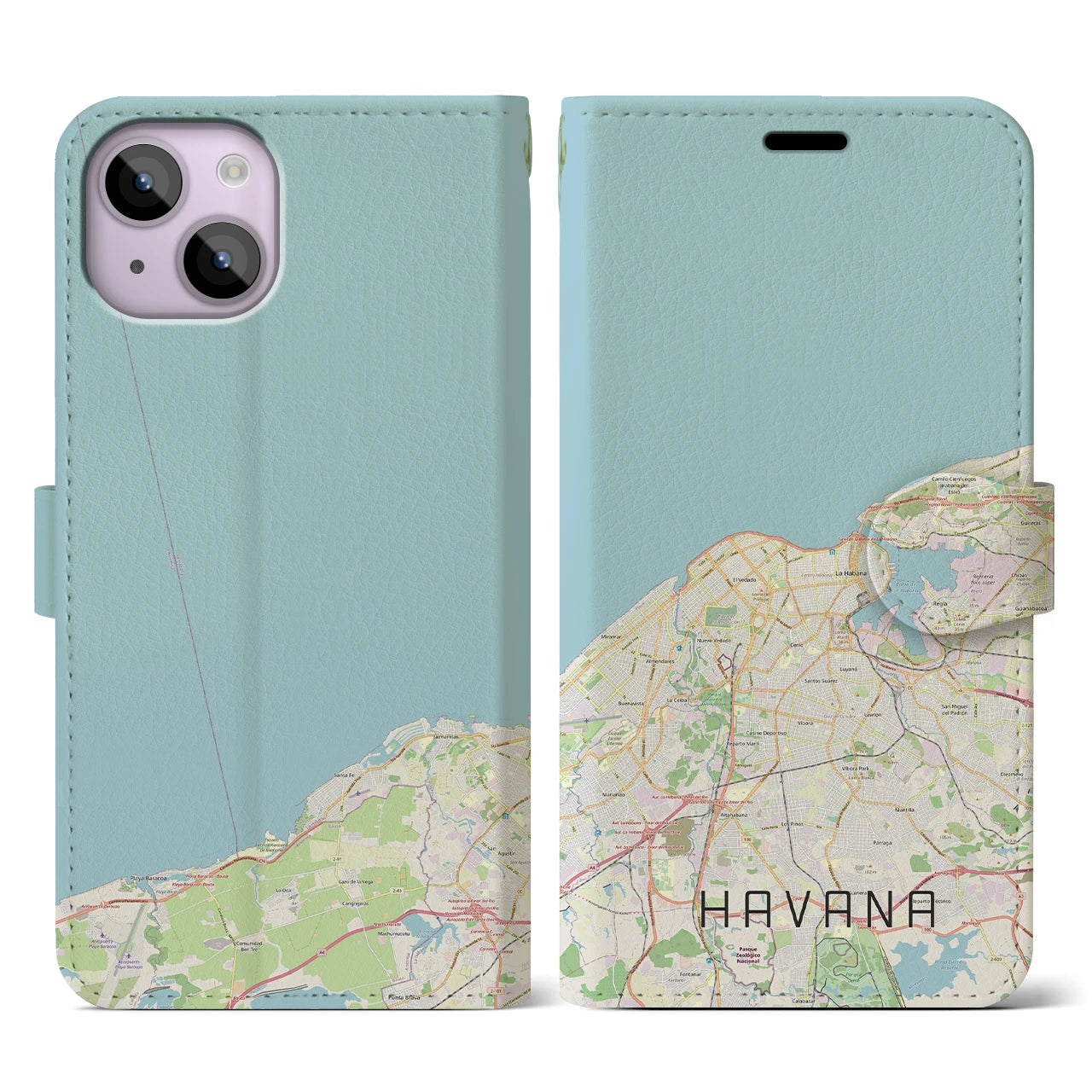 【ハバナ(キューバ)】地図柄iPhoneケース(手帳タイプ)