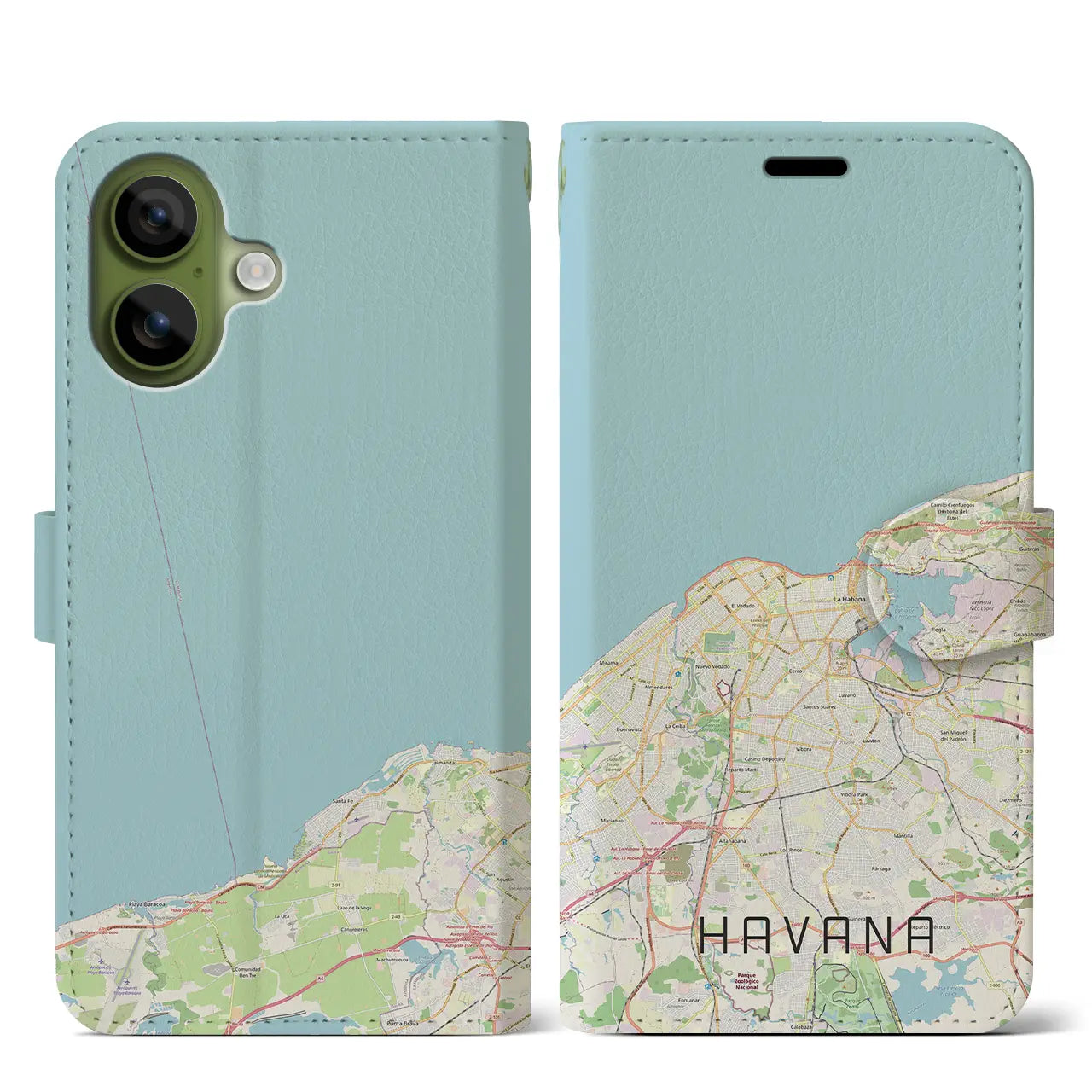 【ハバナ(キューバ)】地図柄iPhoneケース(手帳タイプ)