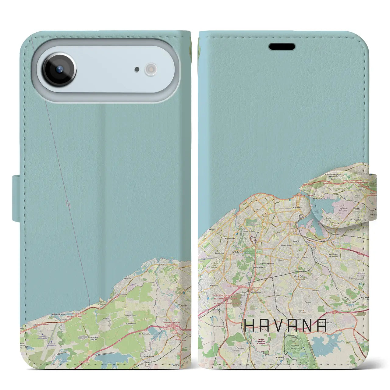 【ハバナ(キューバ)】地図柄iPhoneケース(手帳タイプ)