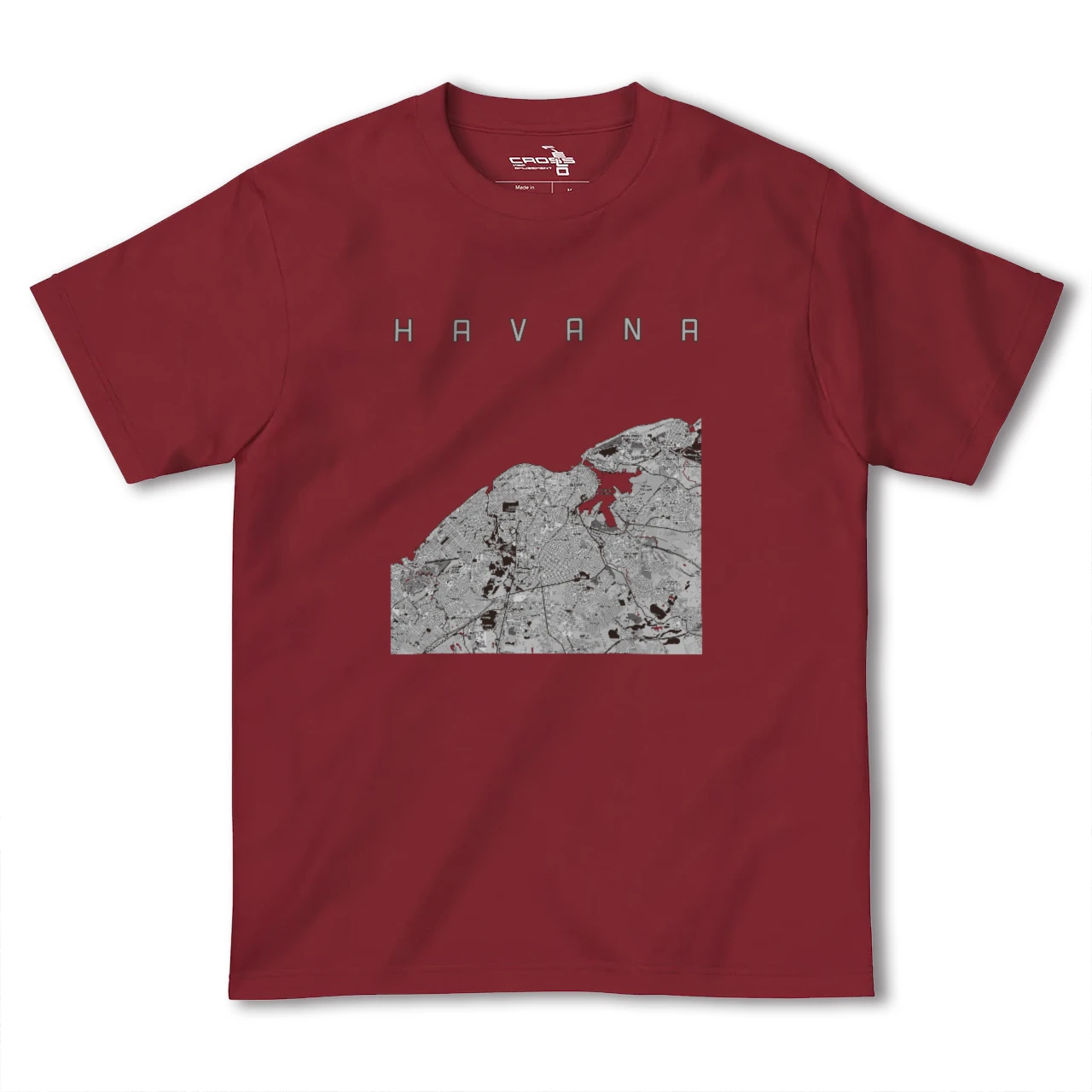 【ハバナ(キューバ)】地図柄ヘビーウェイトTシャツ