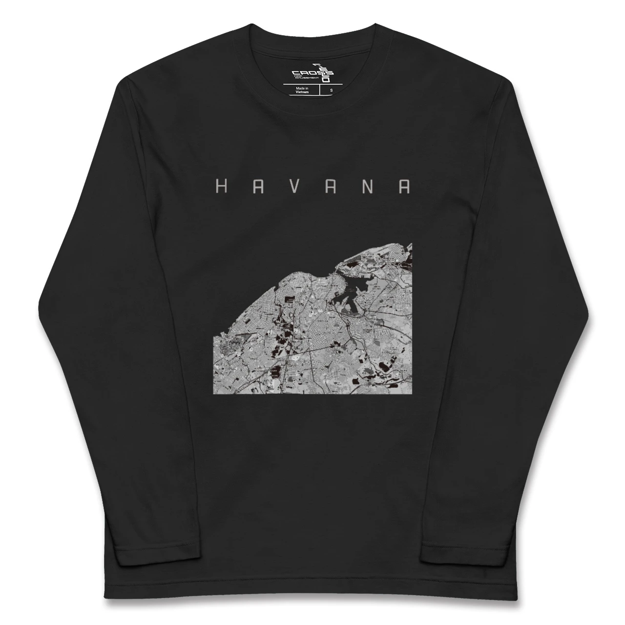 【ハバナ(キューバ)】地図柄ロングスリーブTシャツ