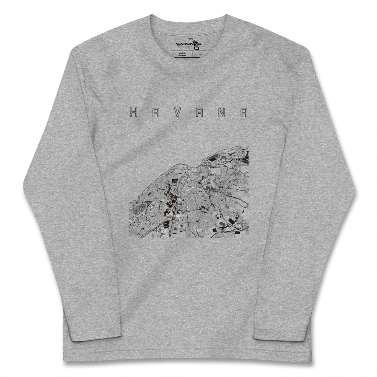 【ハバナ(キューバ)】地図柄ロングスリーブTシャツ