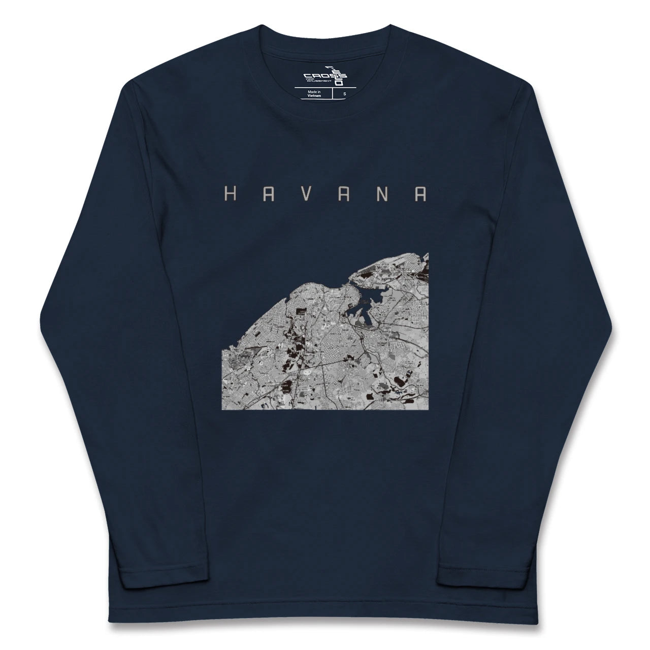 【ハバナ(キューバ)】地図柄ロングスリーブTシャツ