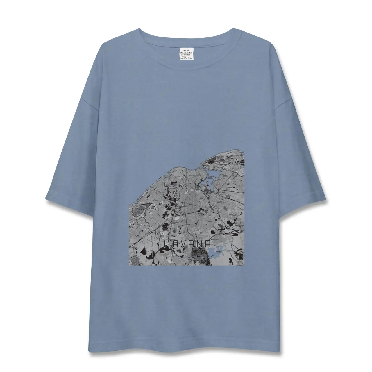 【ハバナ(キューバ)】地図柄ビッグシルエットTシャツ