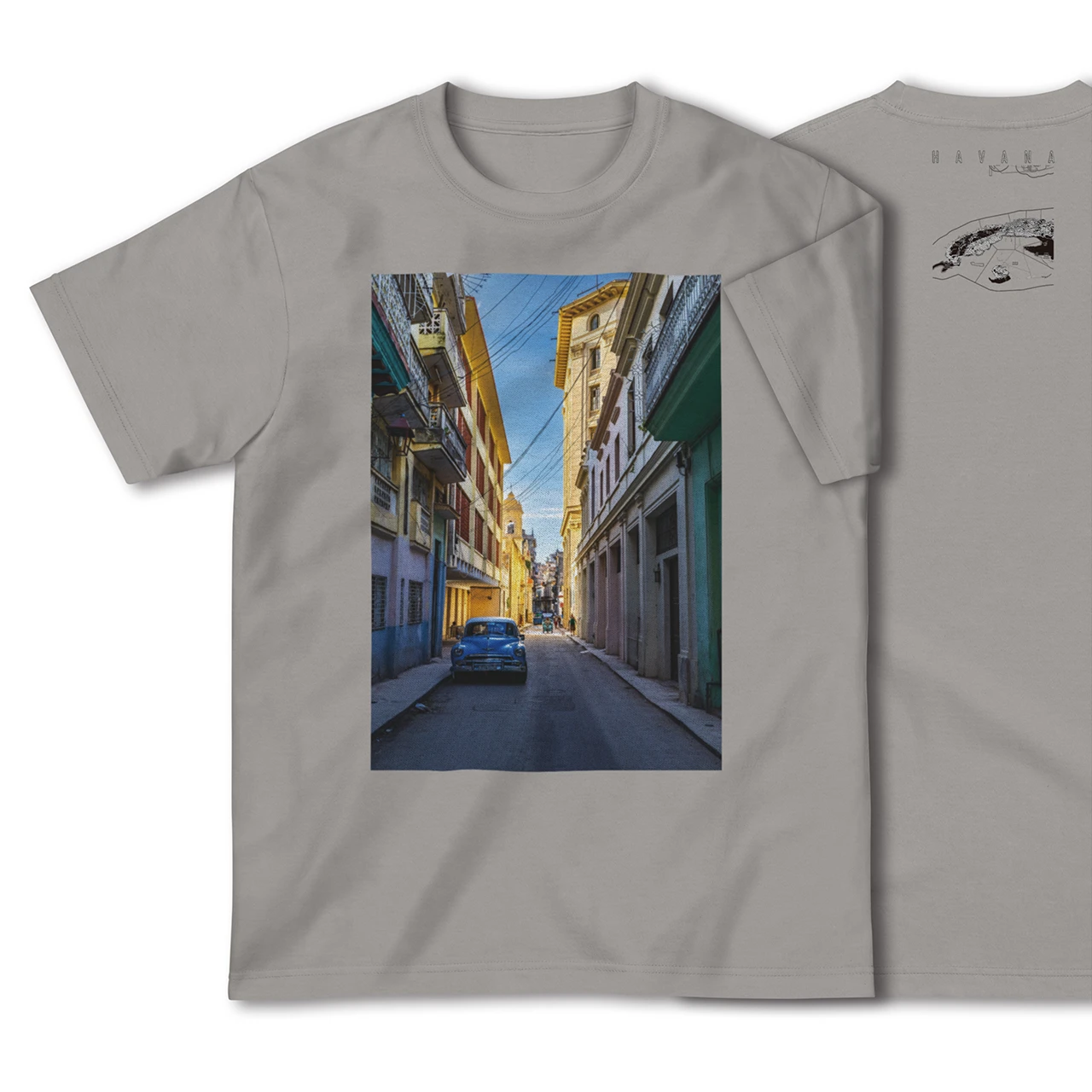 【ハバナ(キューバ)】Map World ハイクオリティTシャツ