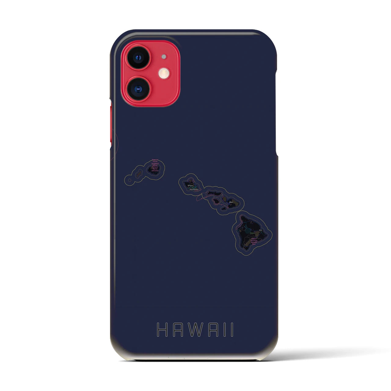 【ハワイ(アメリカ)】地図柄iPhoneケース(バックカバータイプ)