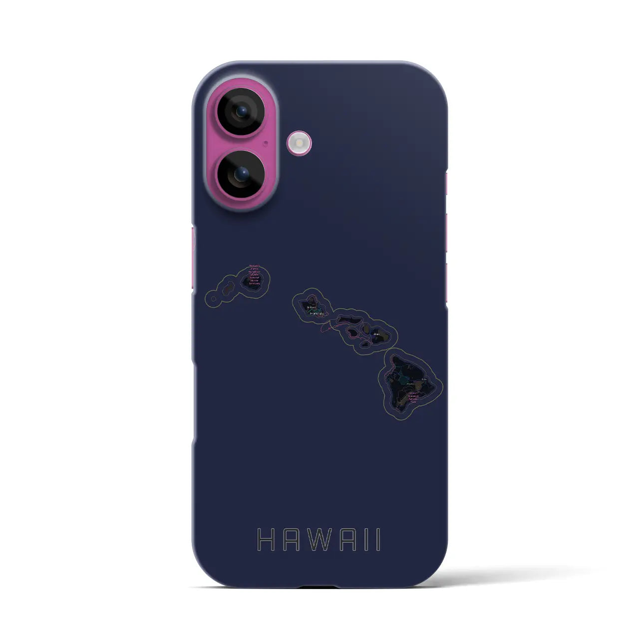 【ハワイ(アメリカ)】地図柄iPhoneケース(バックカバータイプ)