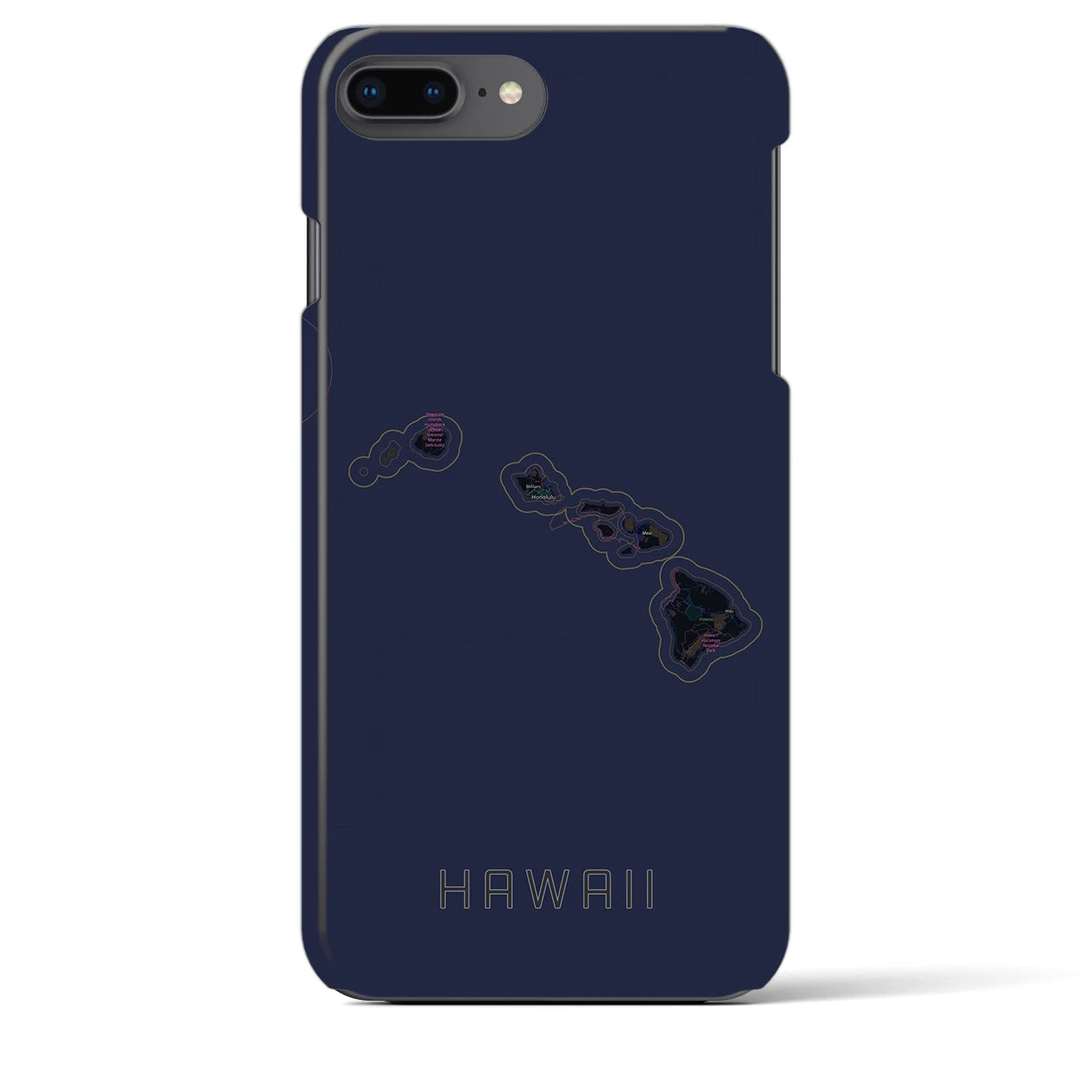 【ハワイ(アメリカ)】地図柄iPhoneケース(バックカバータイプ)