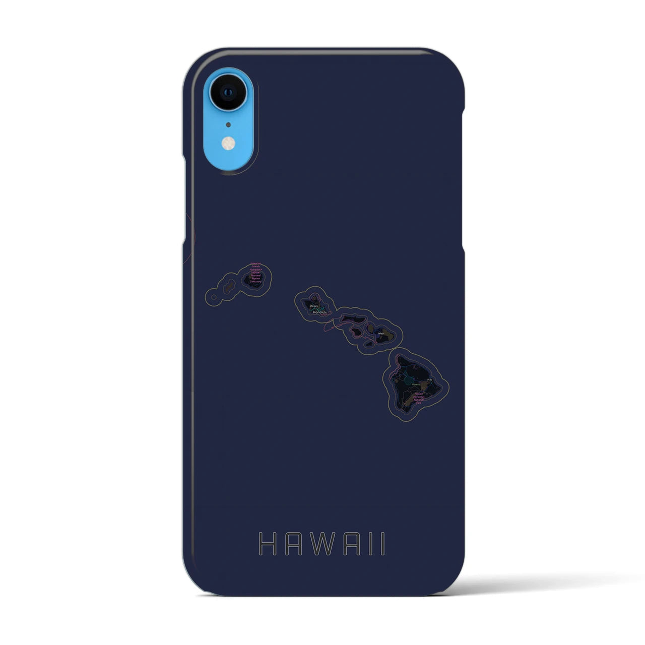 【ハワイ(アメリカ)】地図柄iPhoneケース(バックカバータイプ)