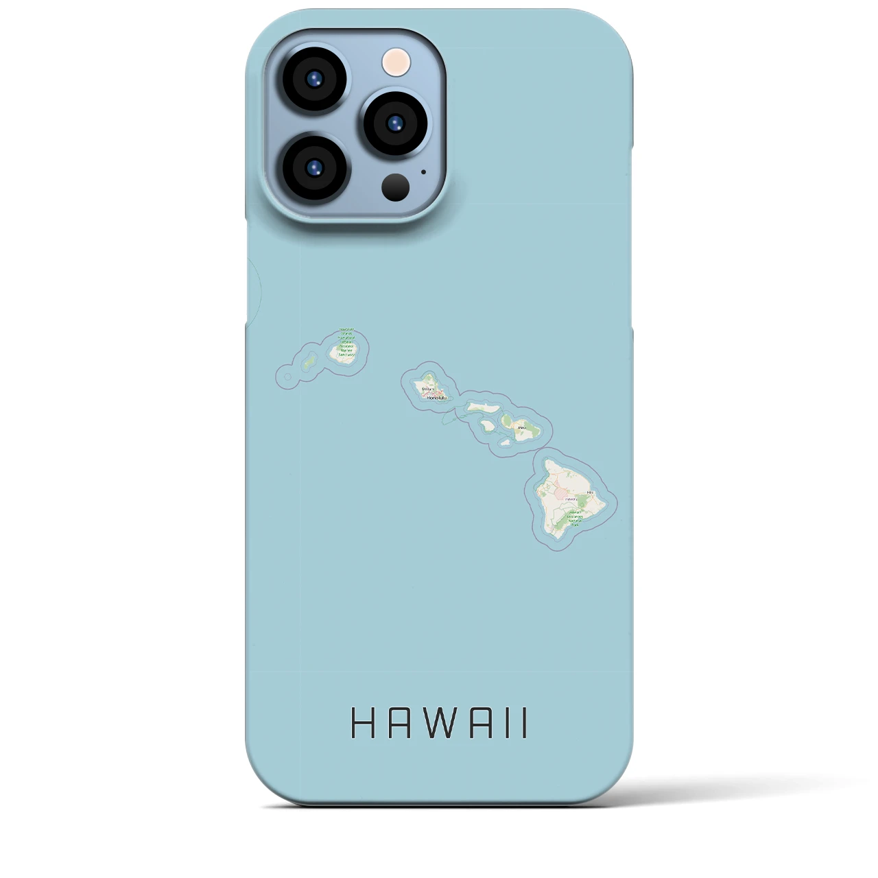 【ハワイ(アメリカ)】地図柄iPhoneケース(バックカバータイプ)