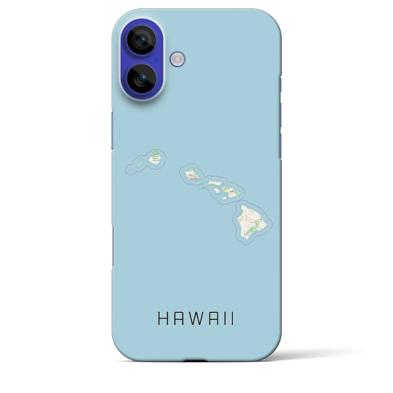 【ハワイ(アメリカ)】地図柄iPhoneケース(バックカバータイプ)ナチュラル・iPhone 16 Pro Max 用